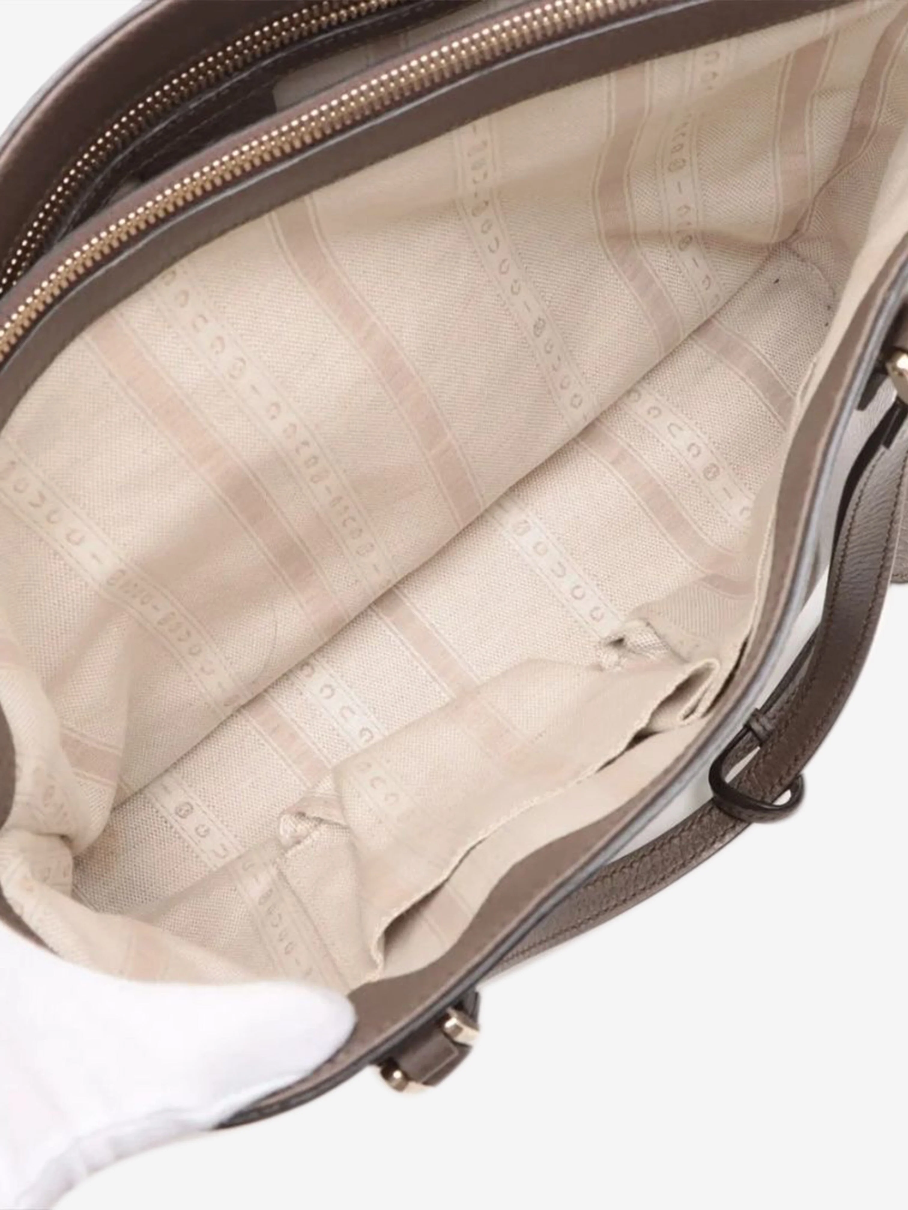 Brown leather top handle bag - Image 7