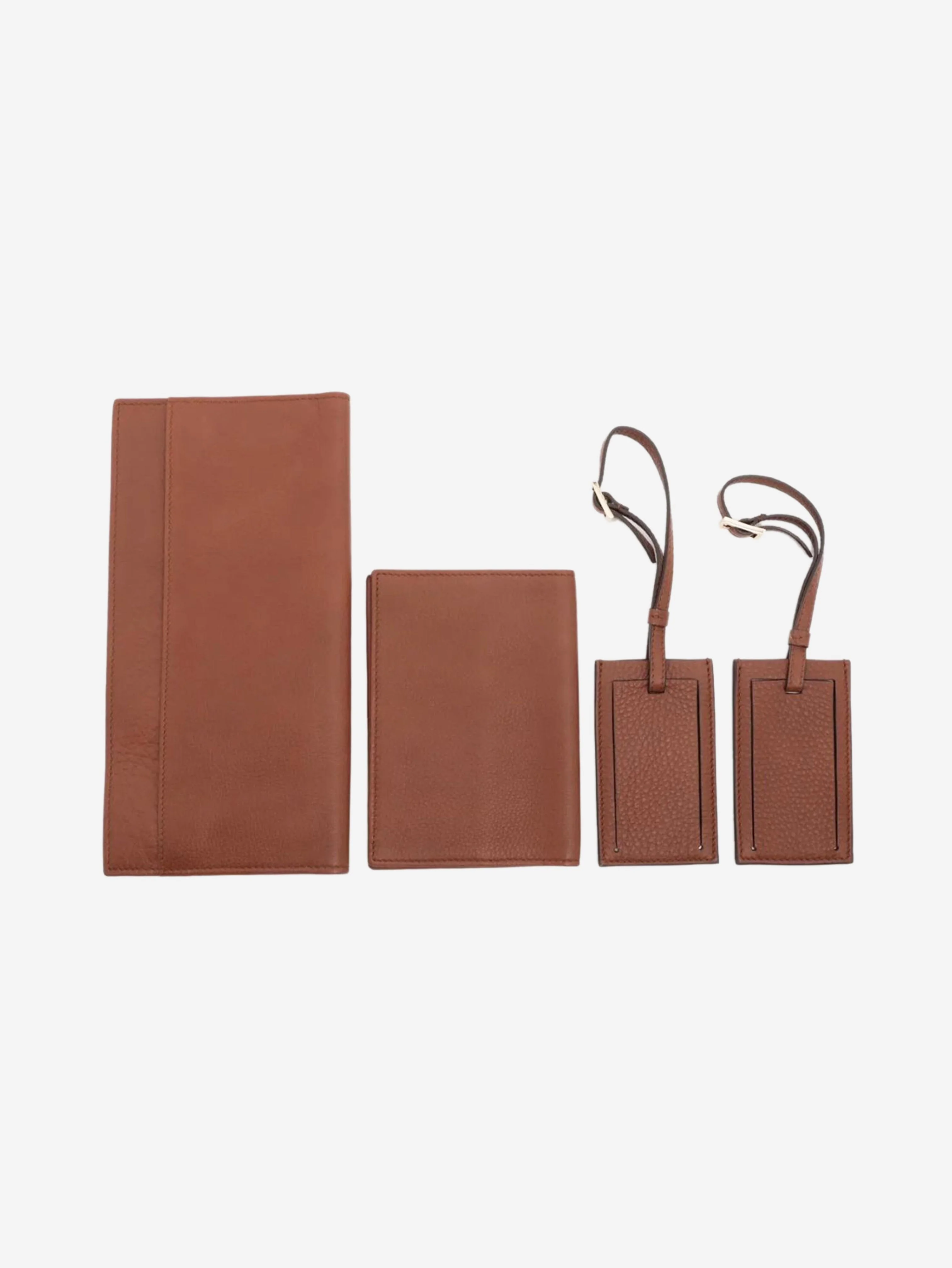 Brown leather travel accessories set - Image 2