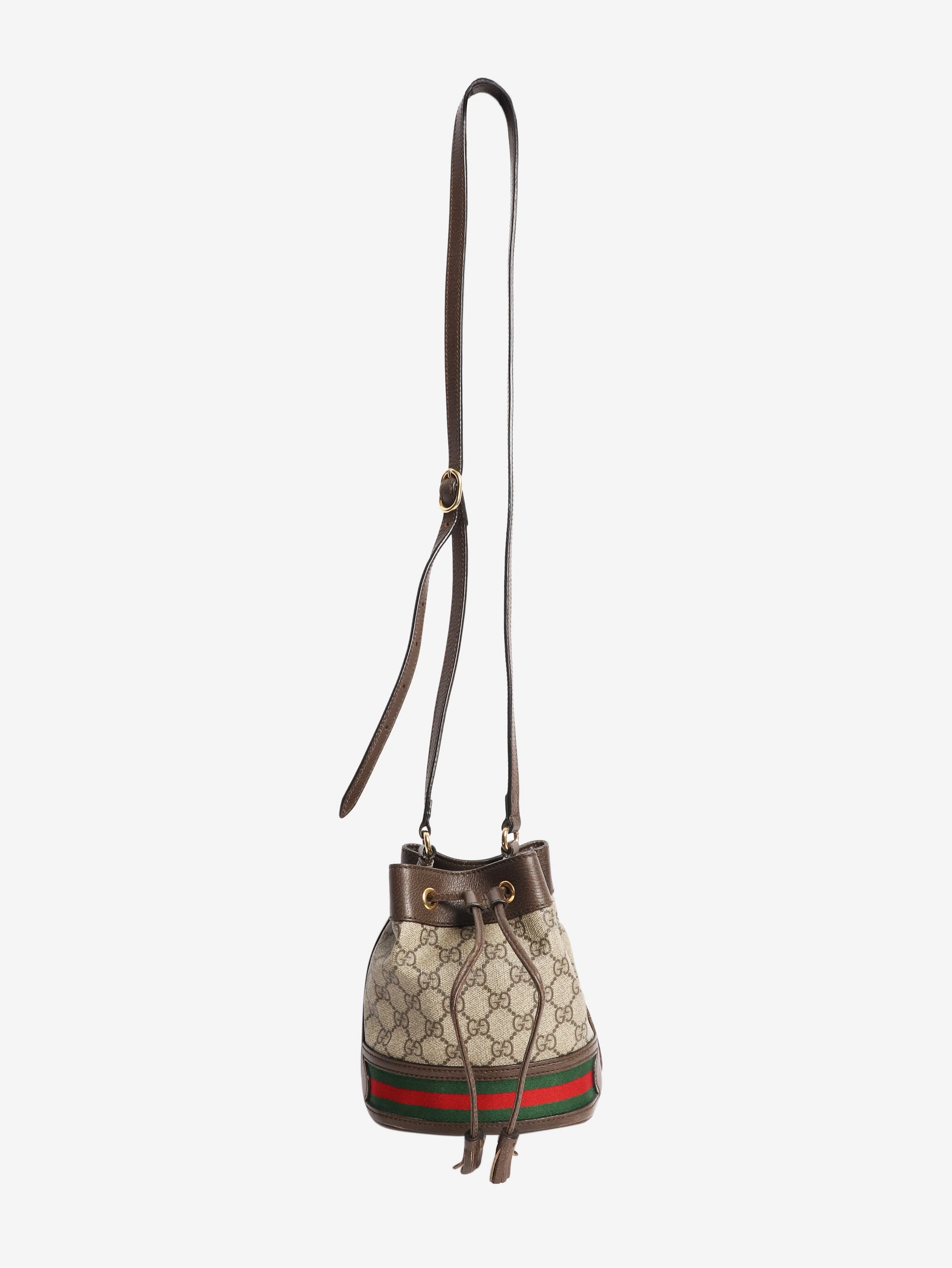 Brown Ophidia mini bucket bag - Image 2