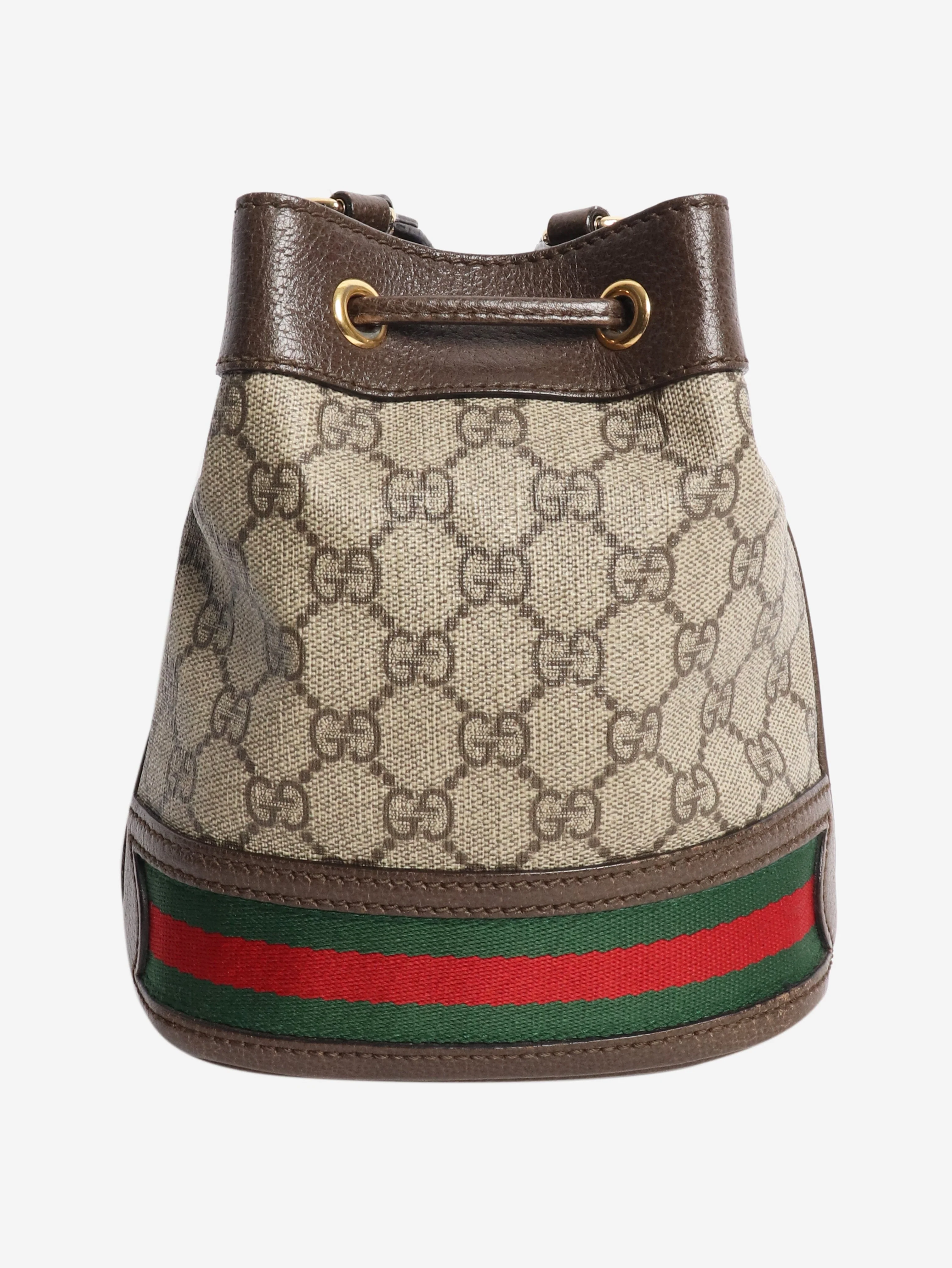 Brown Ophidia mini bucket bag - Image 3