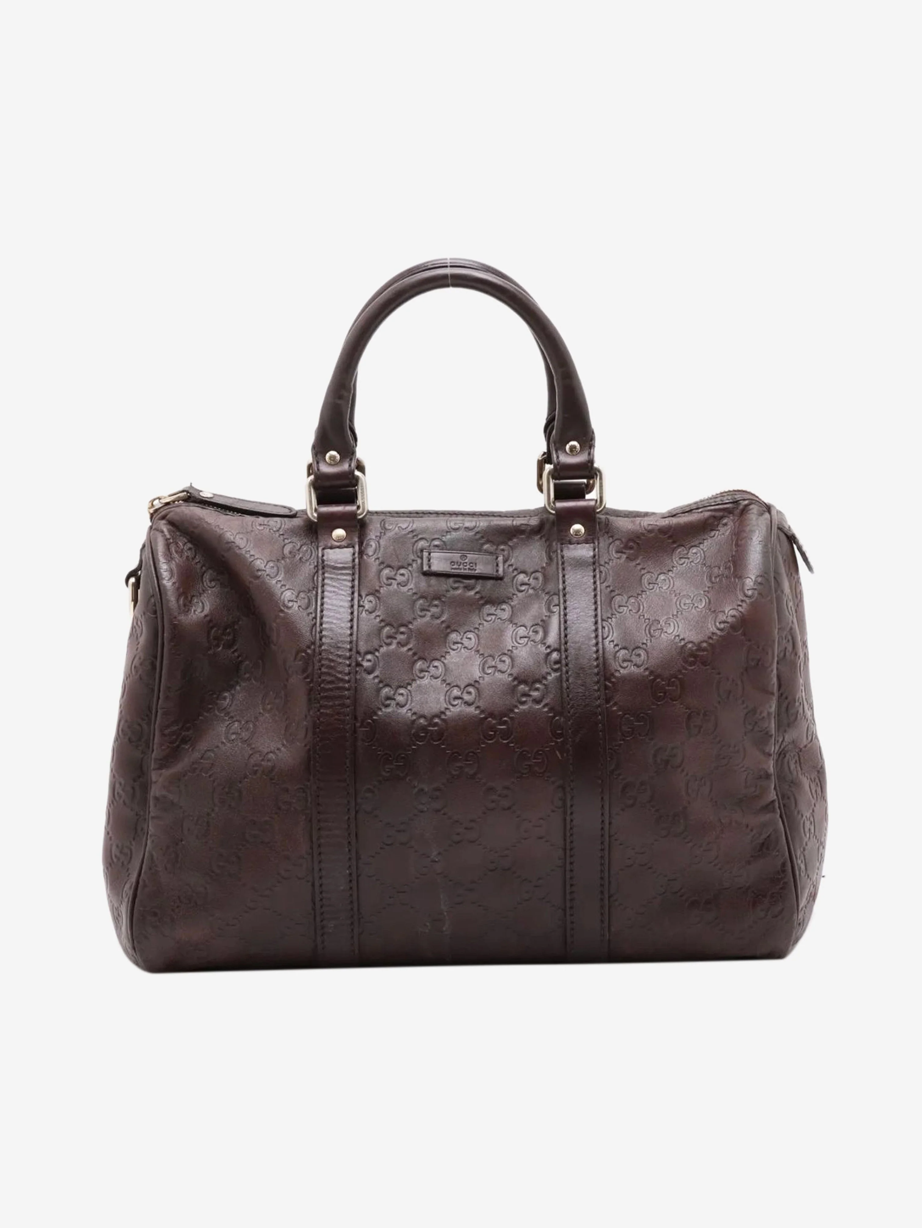 Dark brown Guccissima leather top handle bag