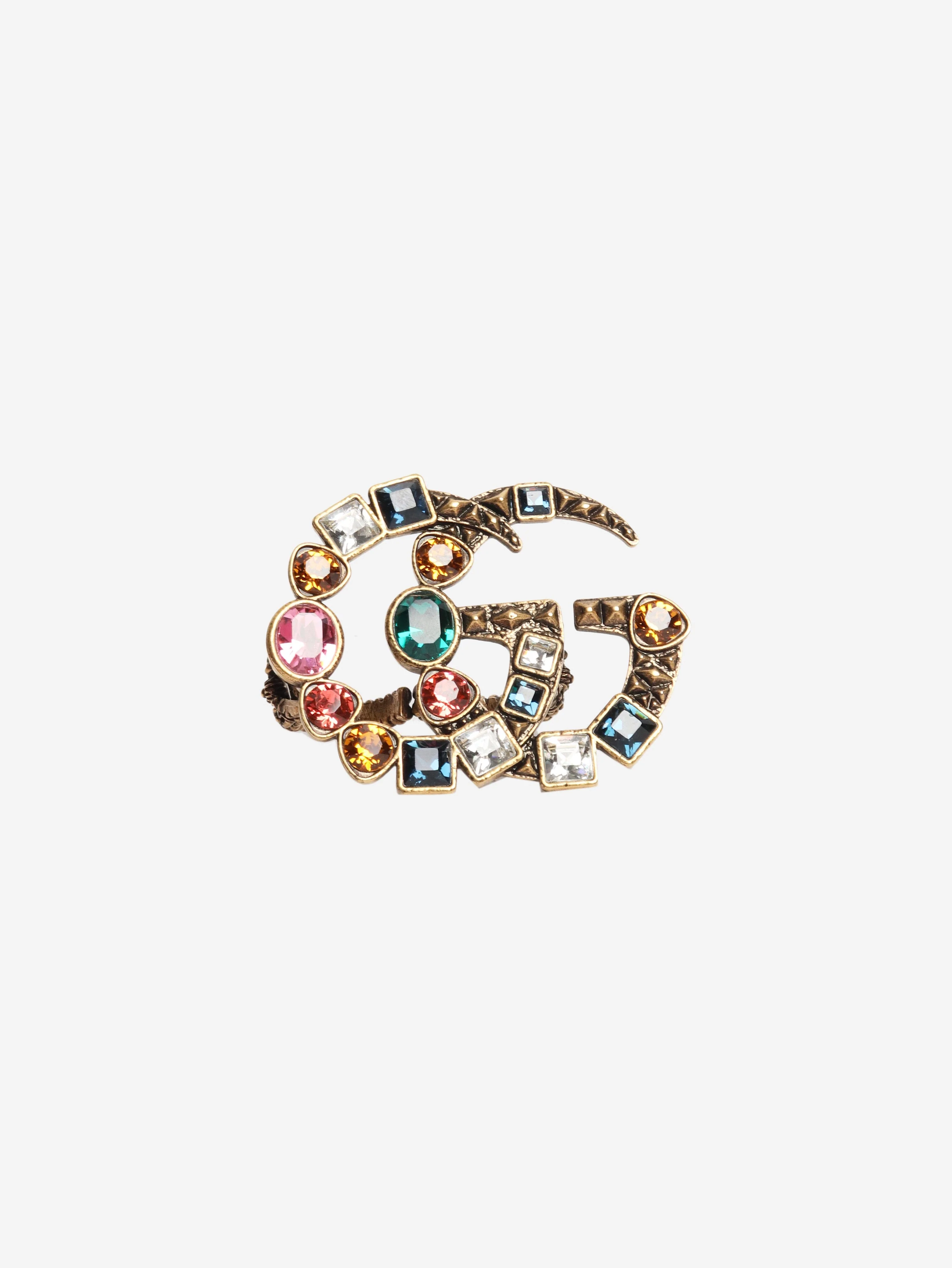 Multi Marmont gemstone double ring