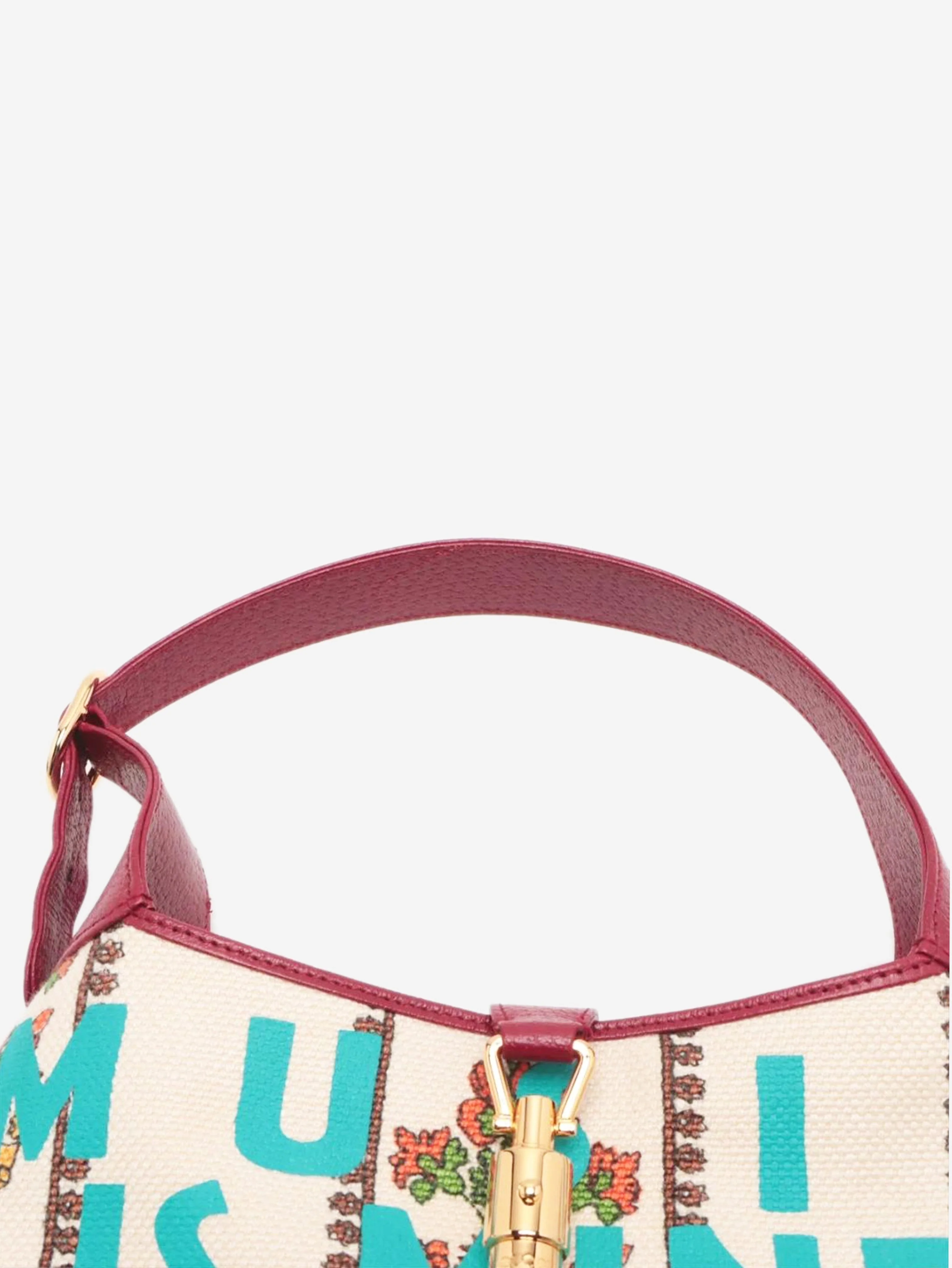 Neutral and burgundy Jackie 1961 Crown shoulder bag - Image 6