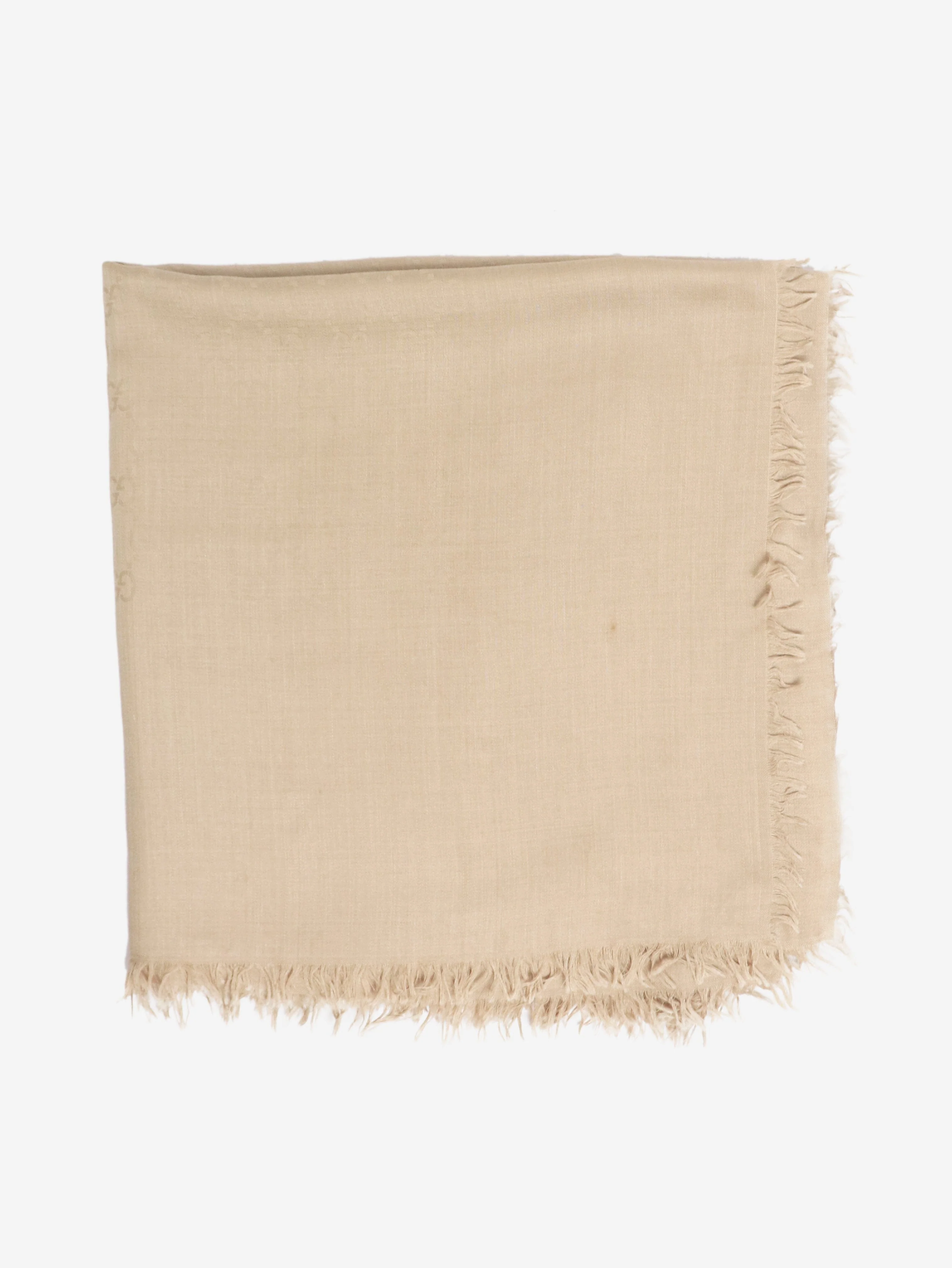 Neutral GG fringed shawl scarf - Image 2