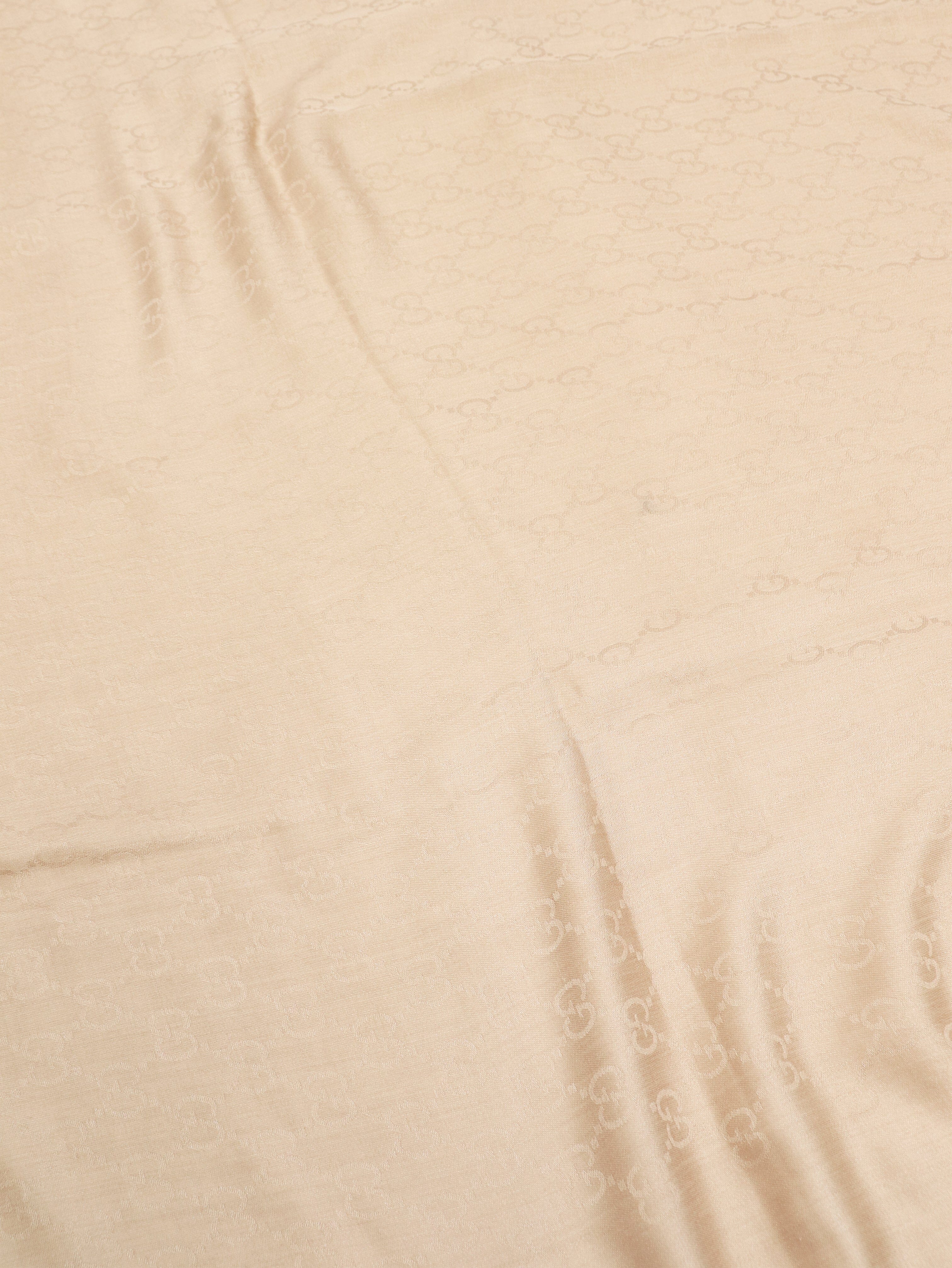 Neutral GG fringed shawl scarf - Image 4