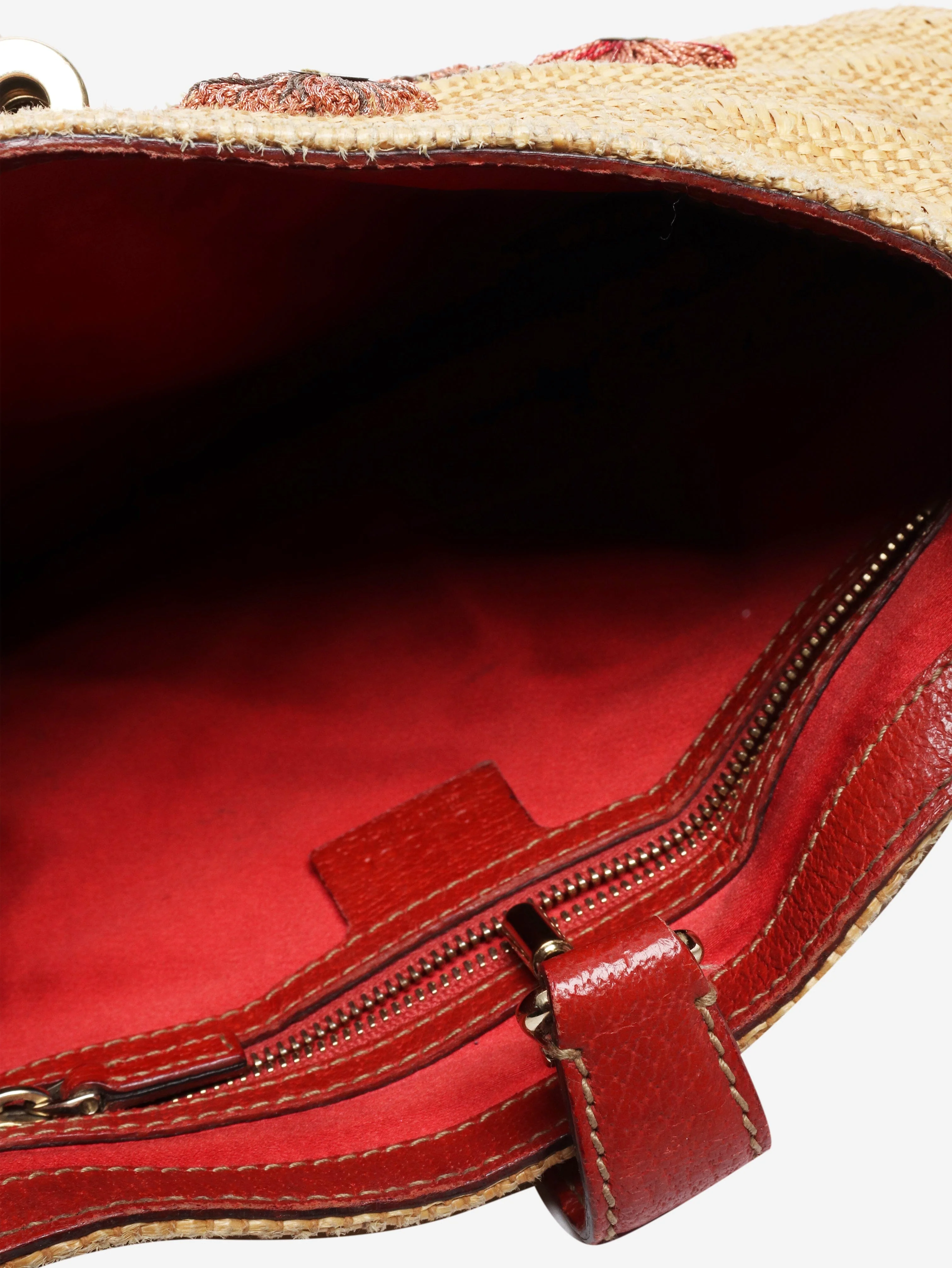 Neutral New Jackie straw and leather shoulder bag - Image 7