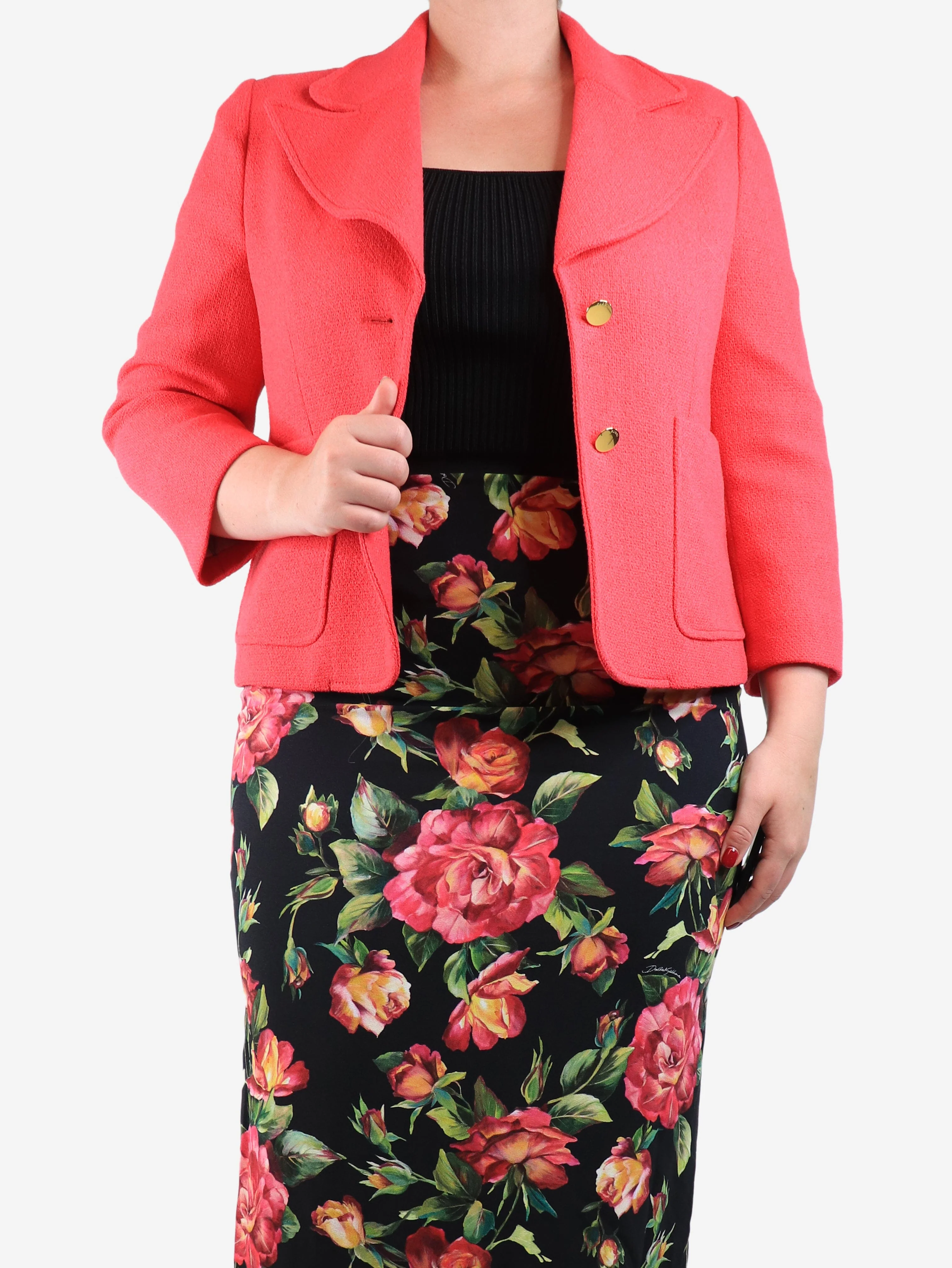 Pink single-breasted jacket - size UK 12 - Image 4