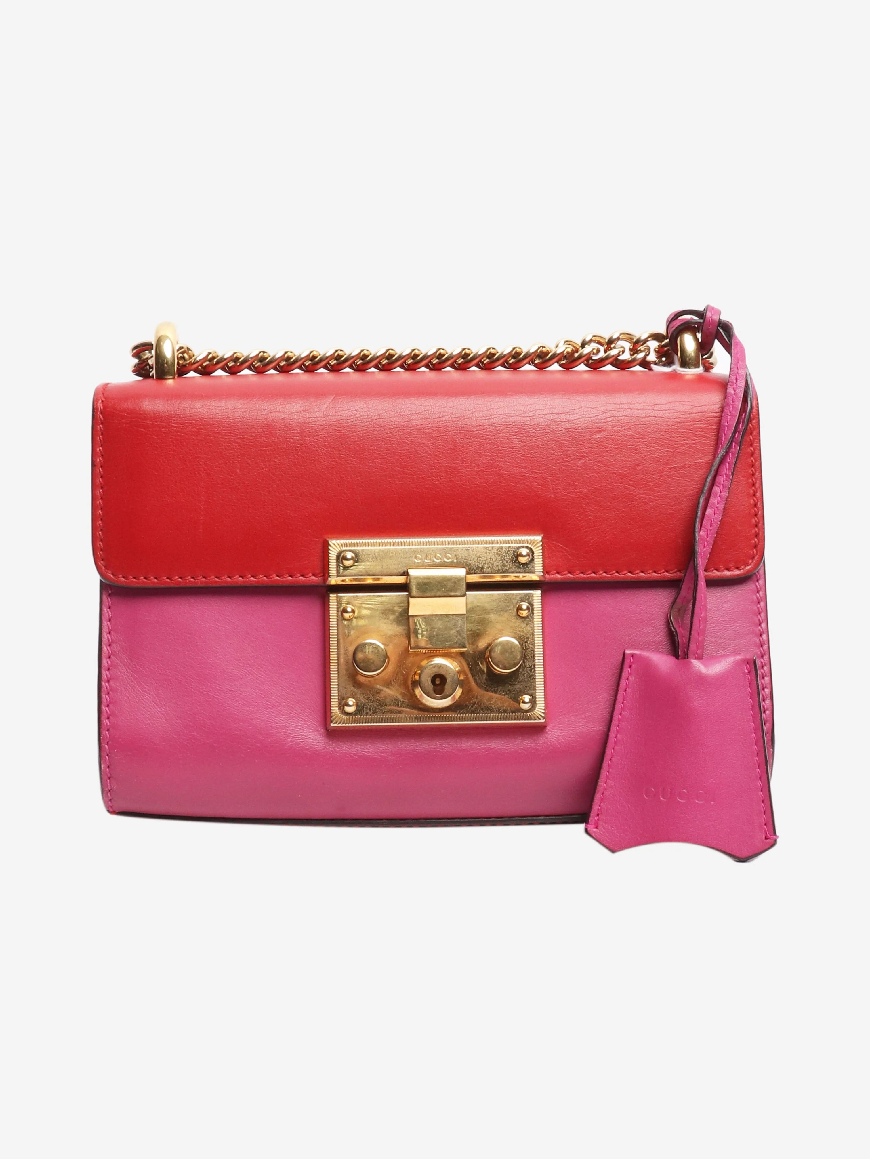 Red and pink Padlock shoulder bag