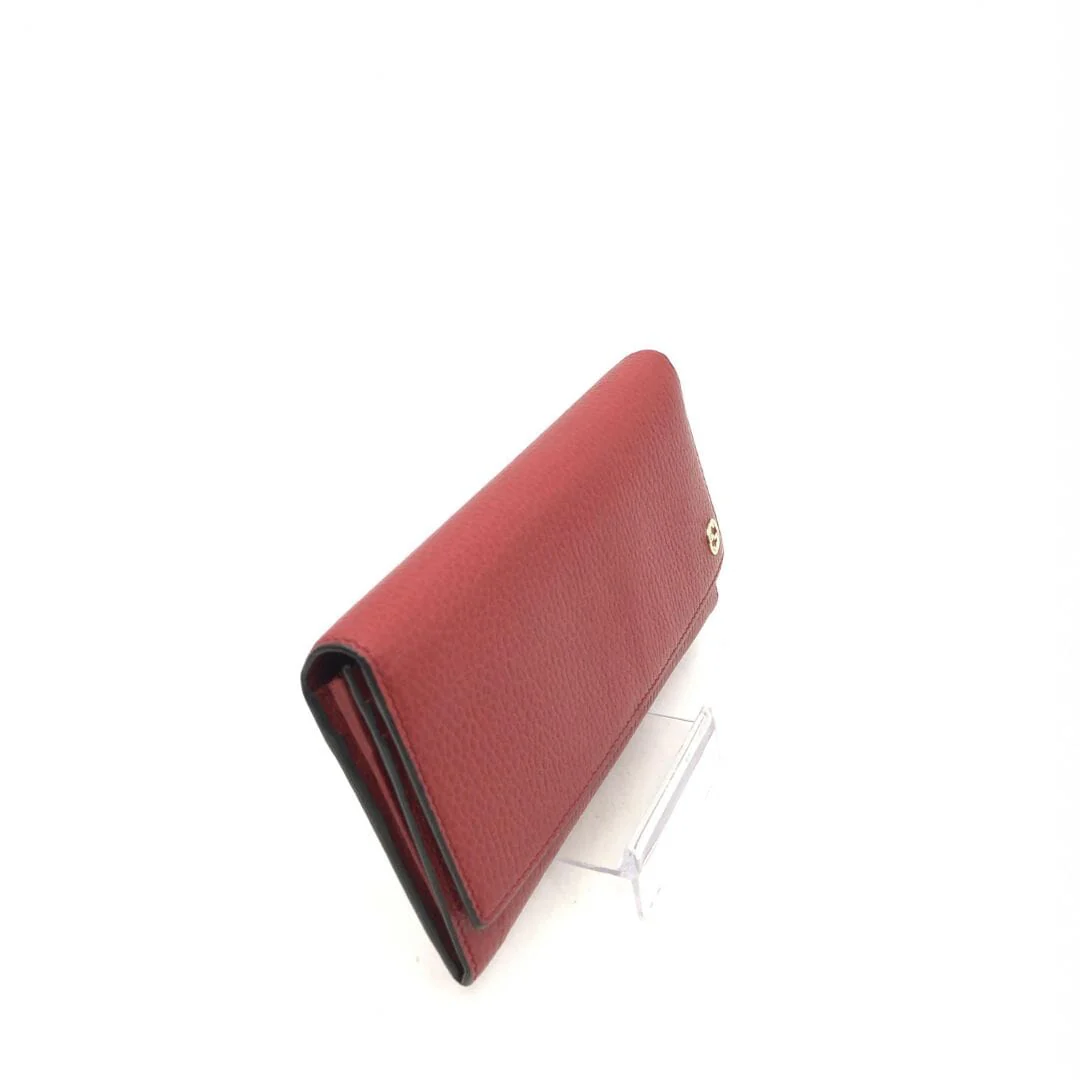 Red Interlocking 2 folds long wallet - Image 2