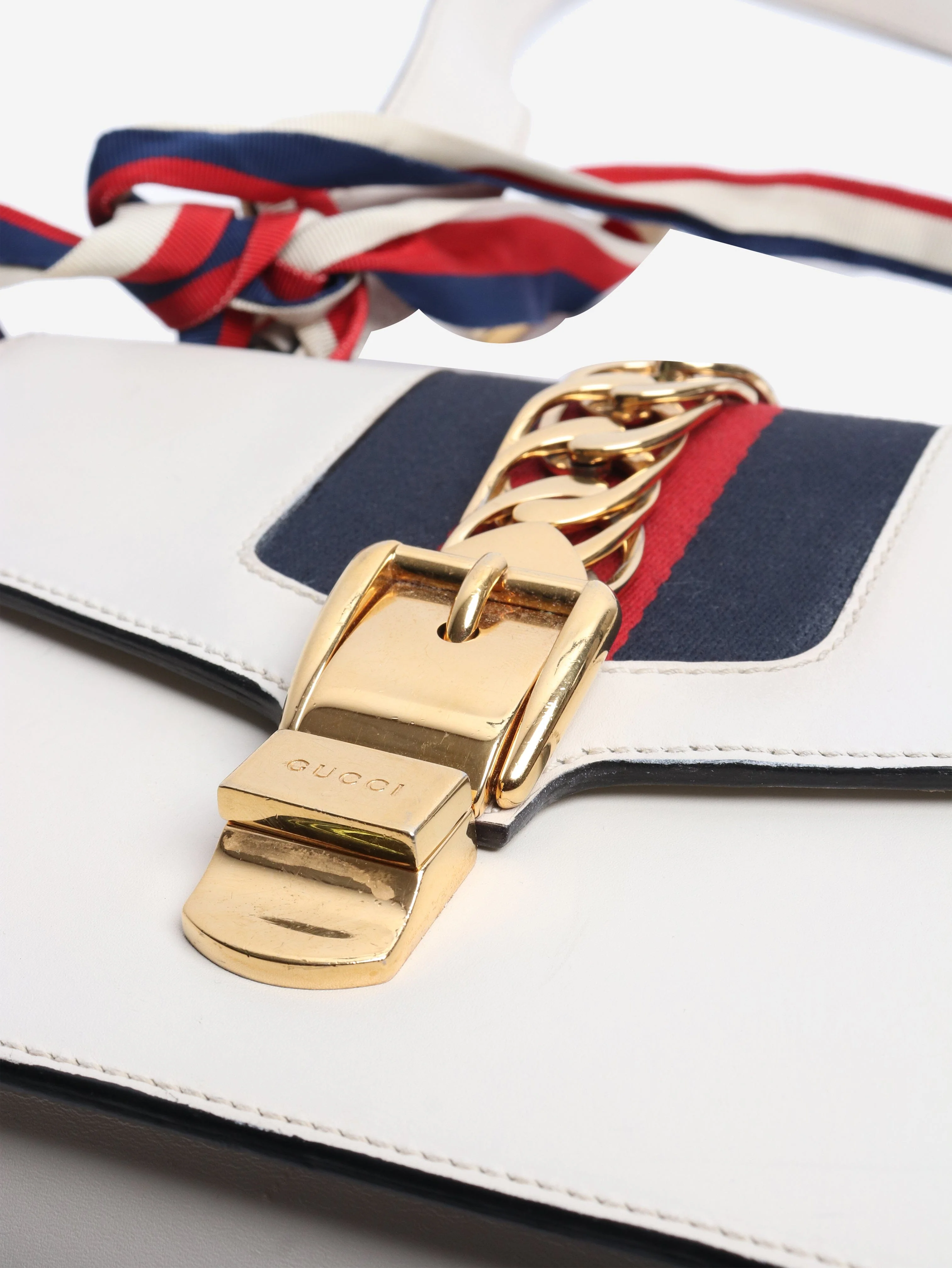 White Sylvie leather shoulder bag - Image 4