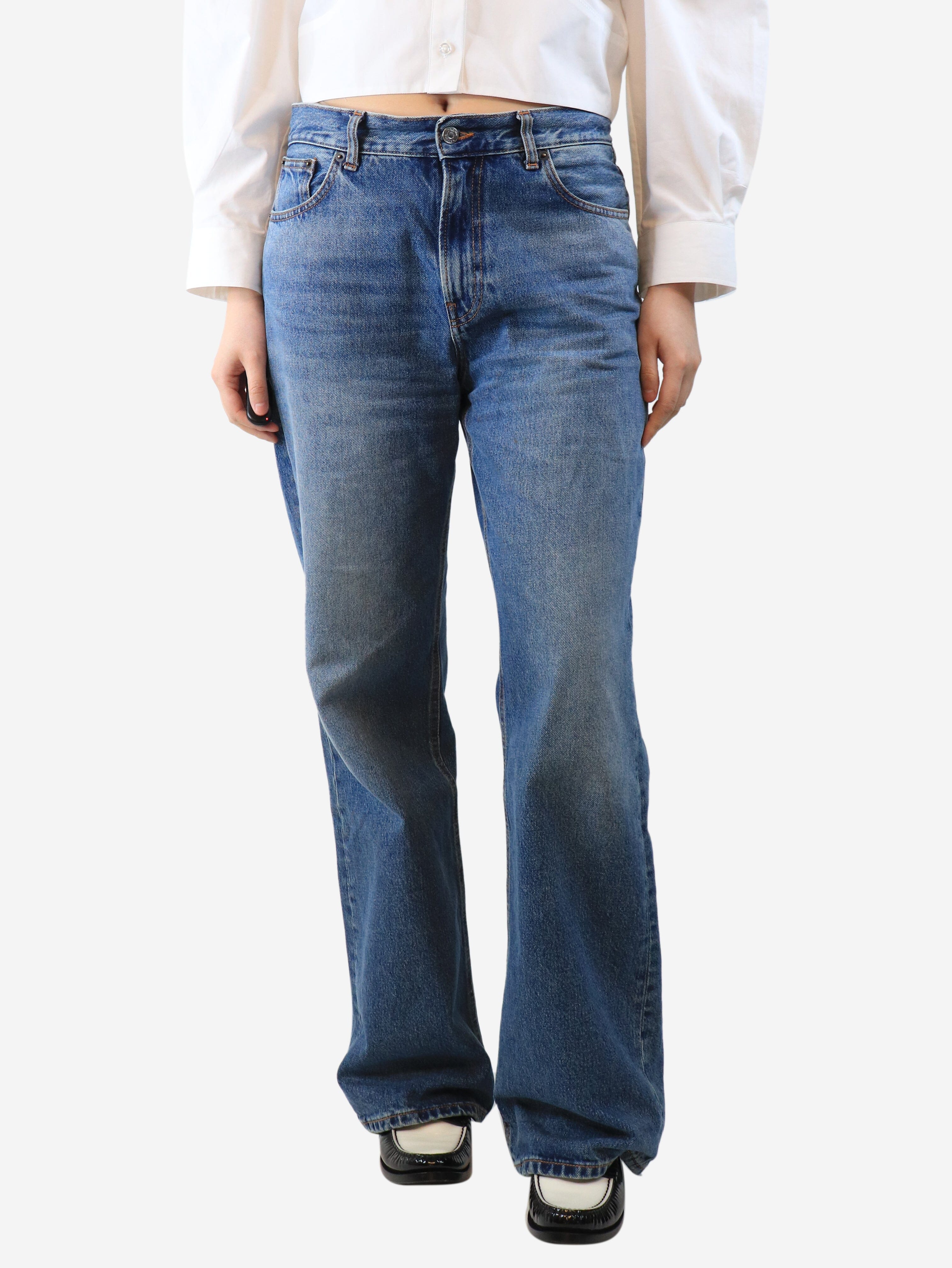 Blue relaxed-fit jeans - size UK 10