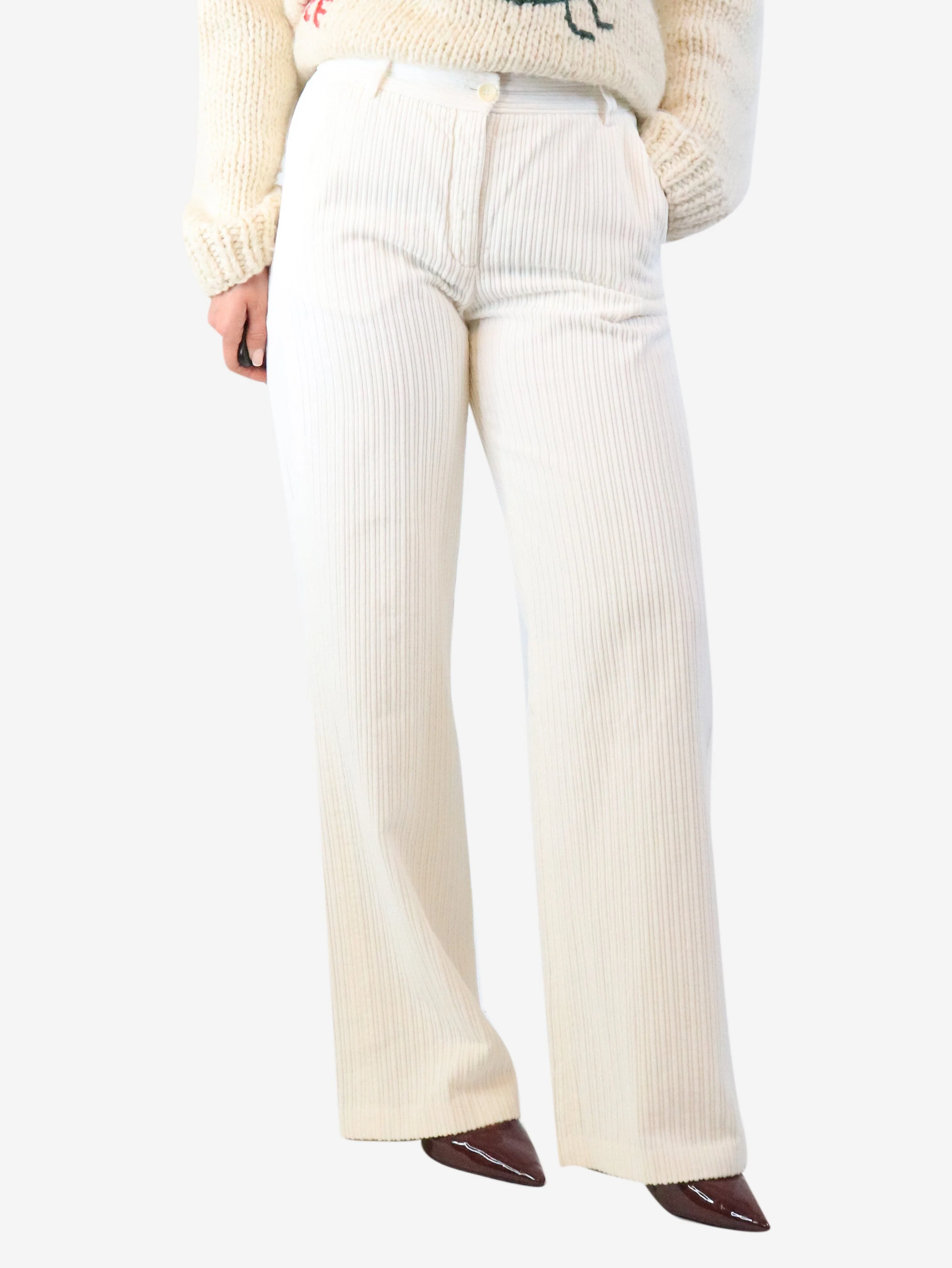 White corduroy trousers - size
