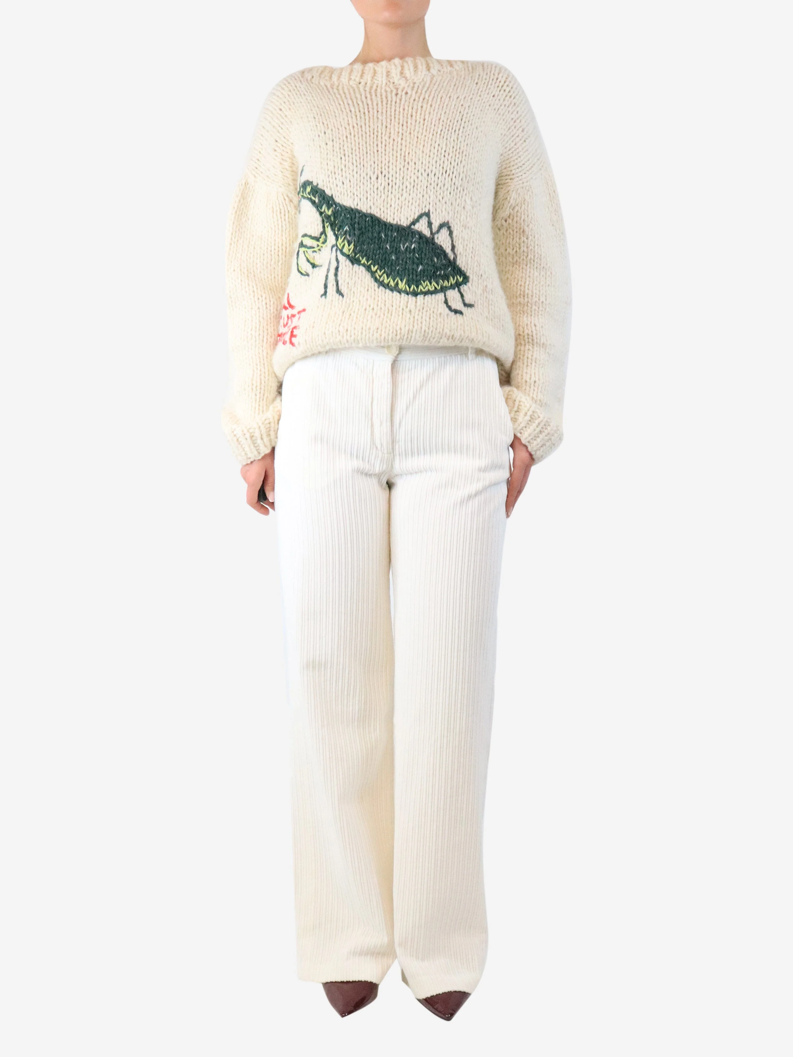 White corduroy trousers - size - Image 2