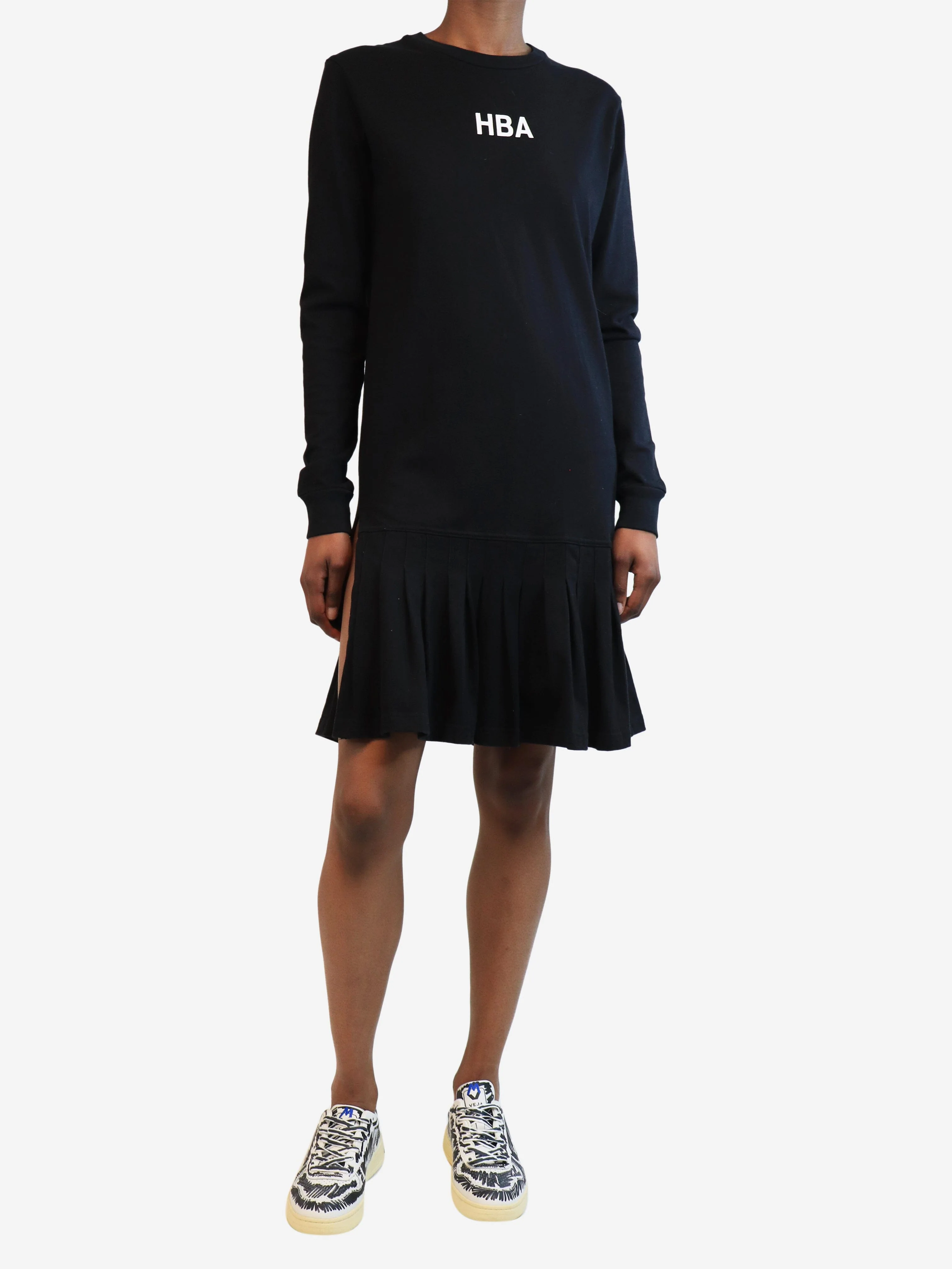 Black pleated jumper dress - size XS - Image 3