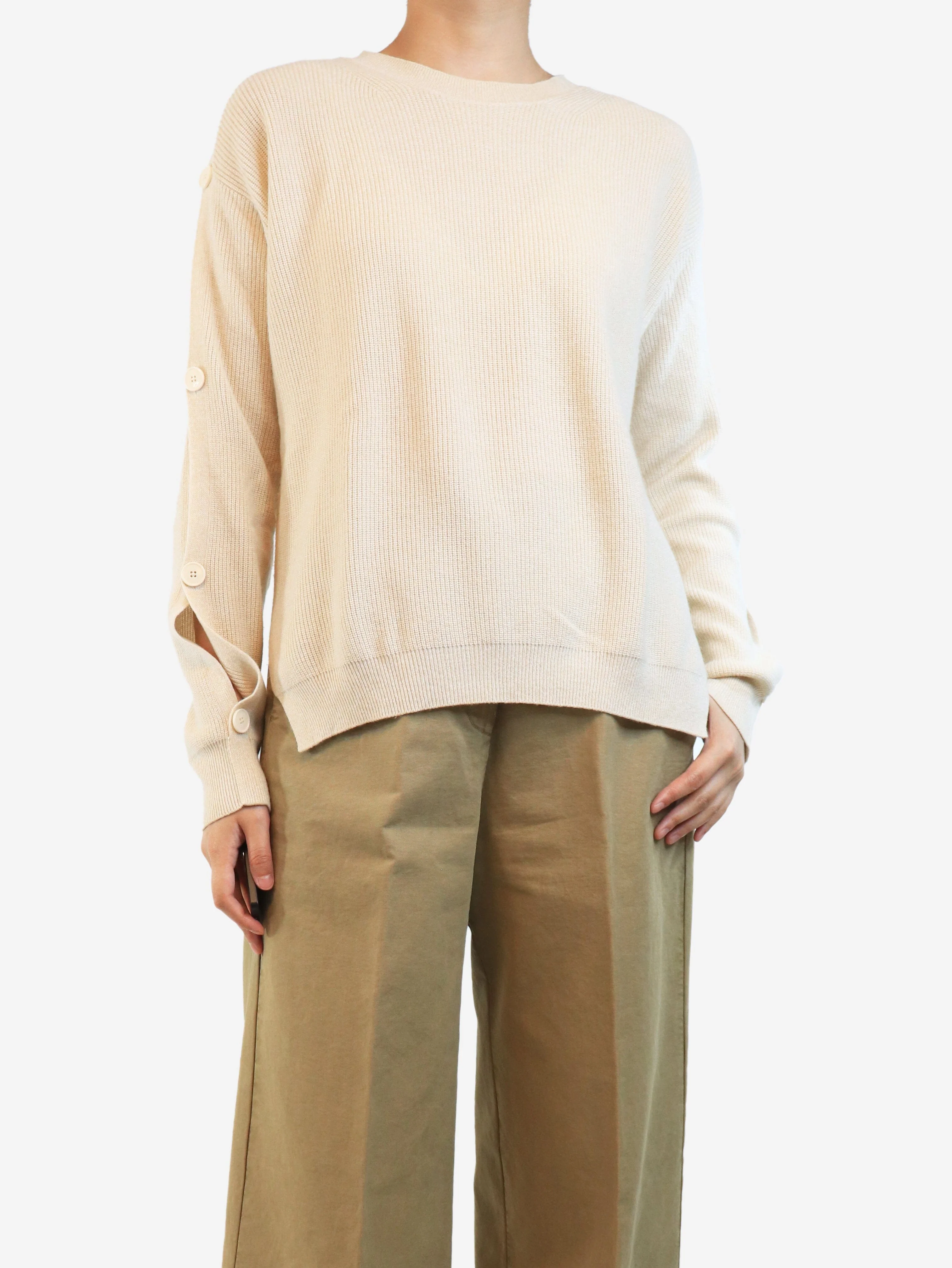 Beige cashmere-blend jumper - size S - Image 3