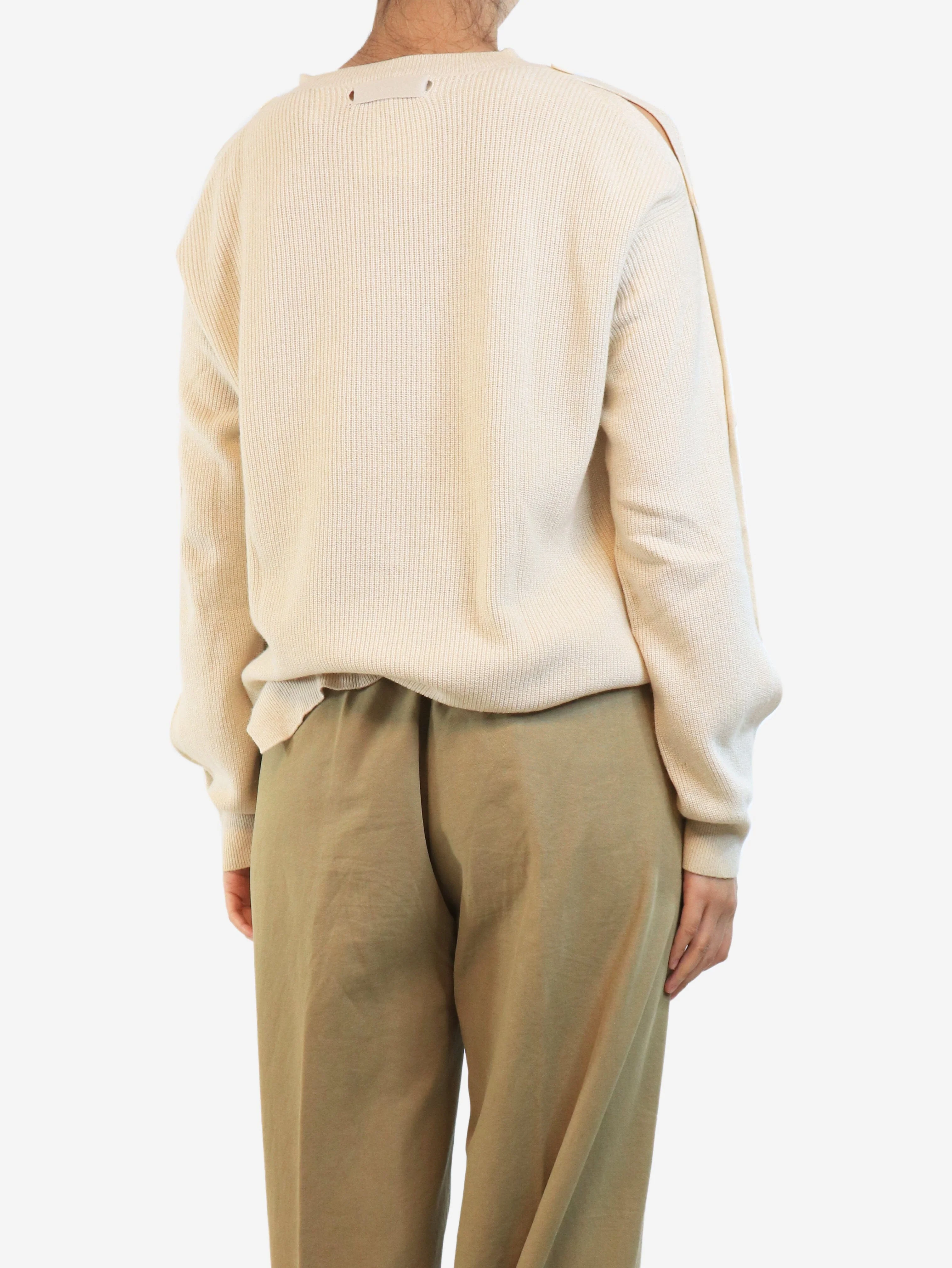 Beige cashmere-blend jumper - size S - Image 4