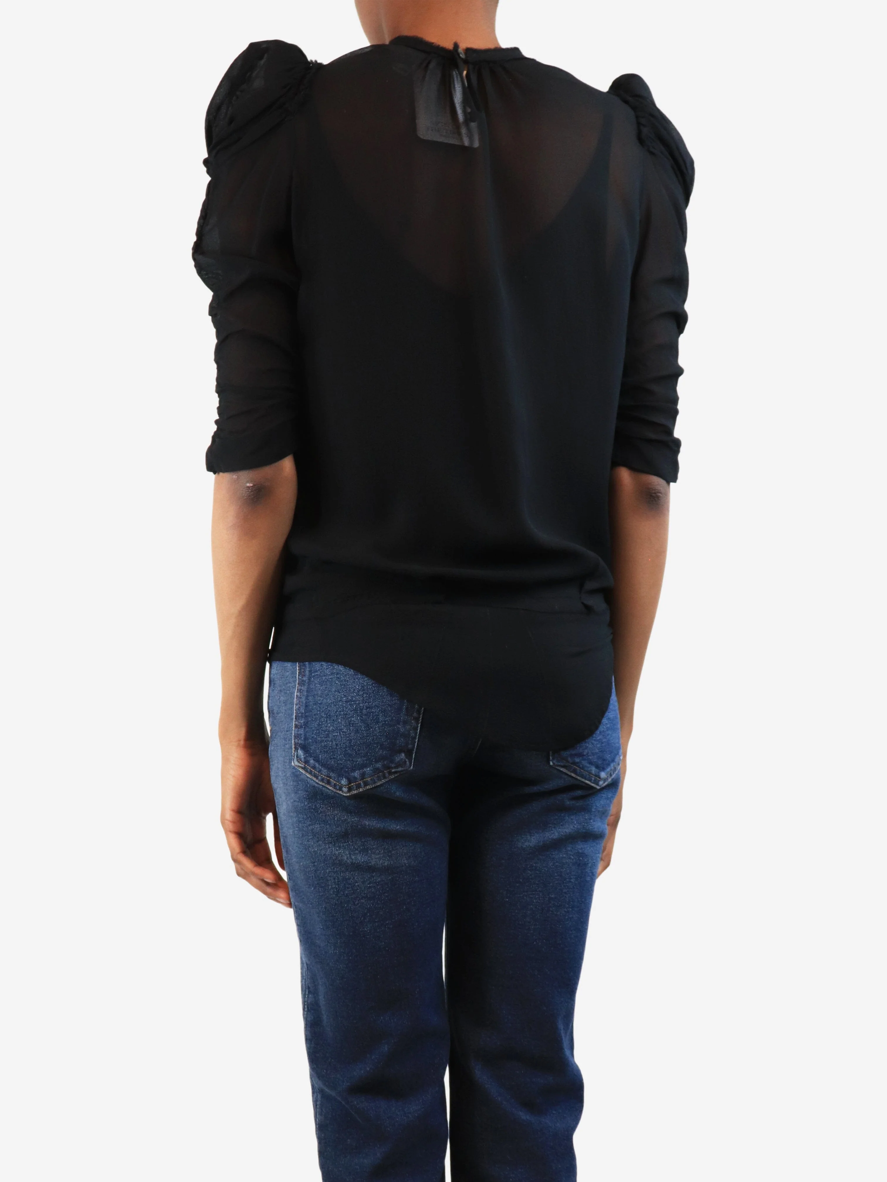 Black open-back knit top - size XS - Image 2