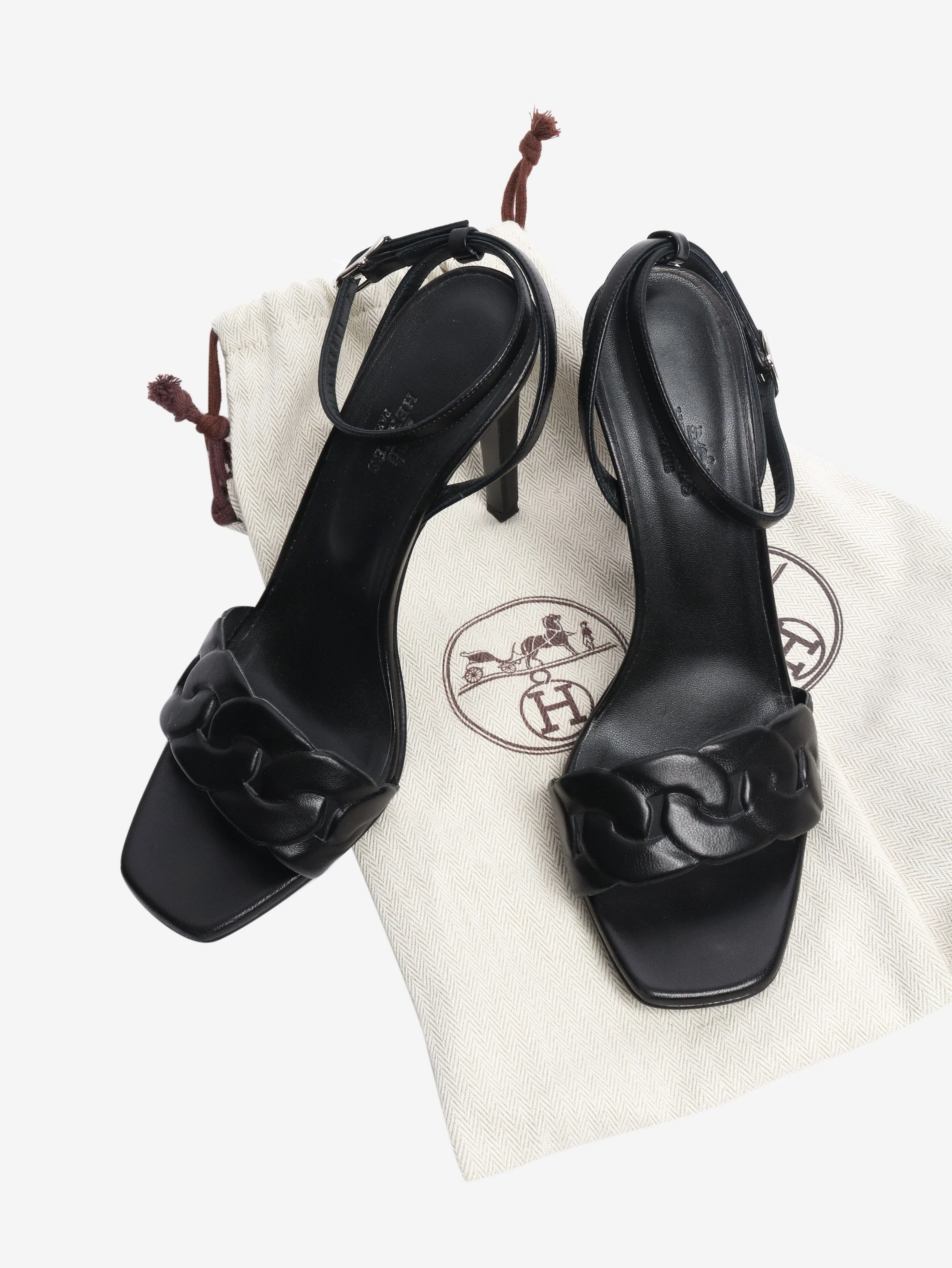 Black Gala leather sandal heels - size EU 39 - Image 6