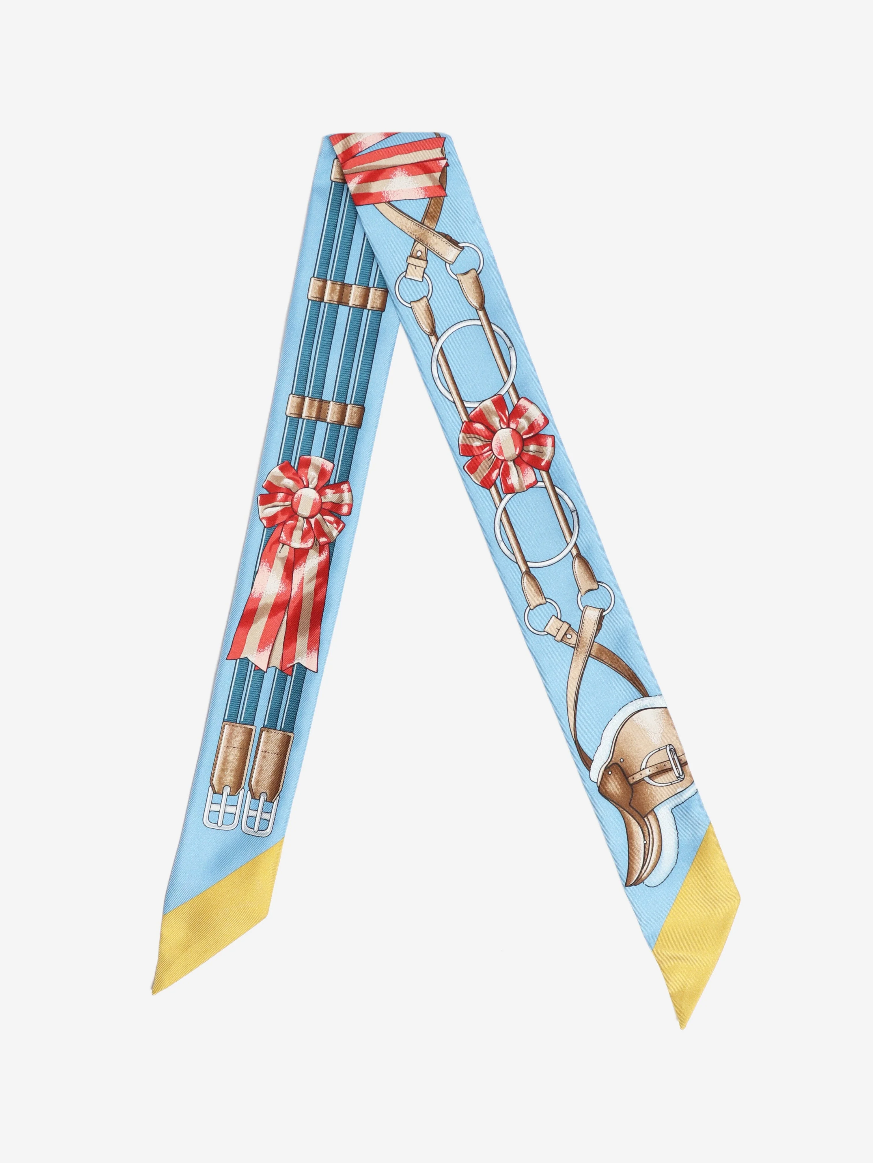 Blue silk printed twilly - Image 2