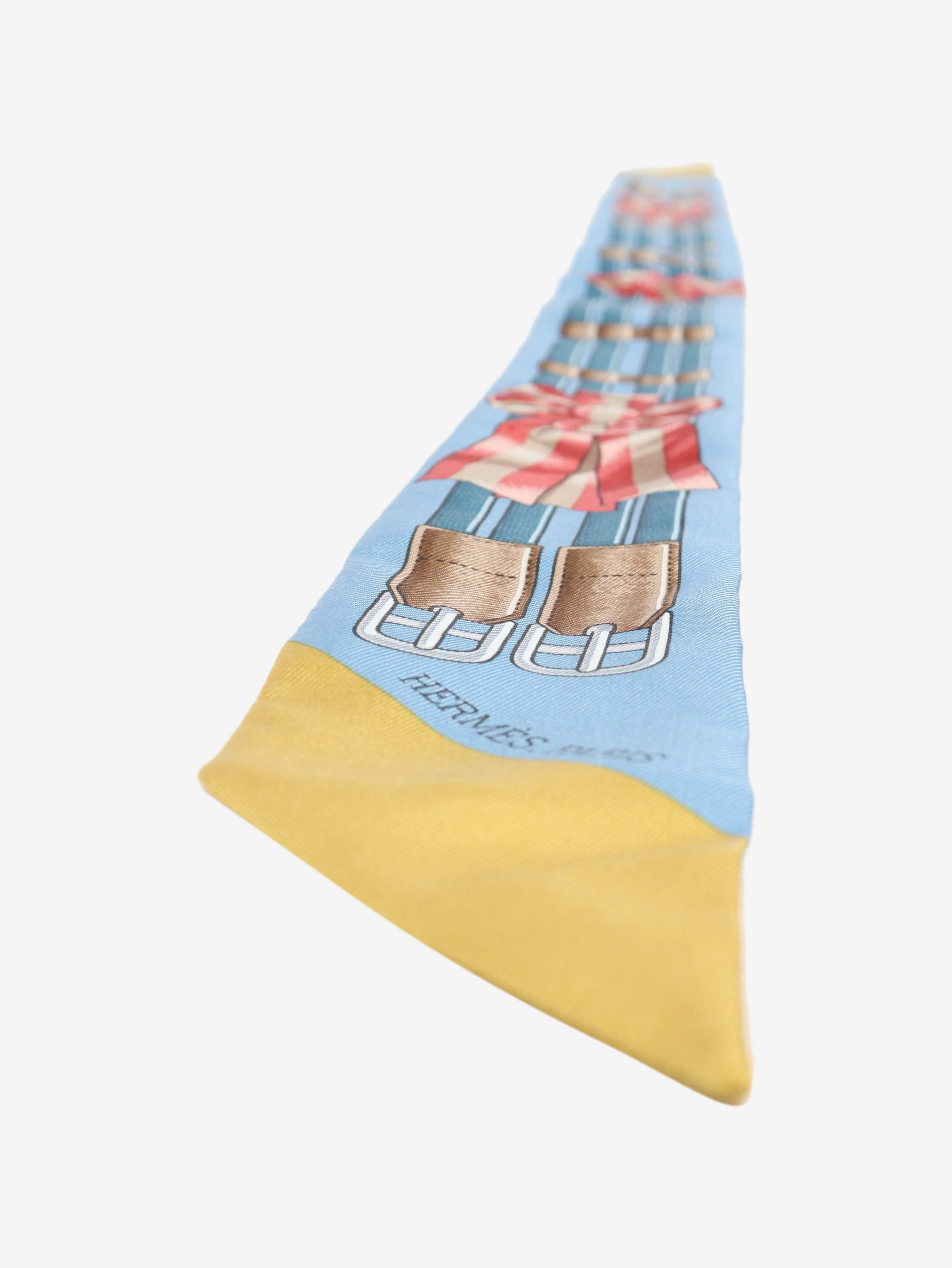 Blue silk printed twilly - Image 3