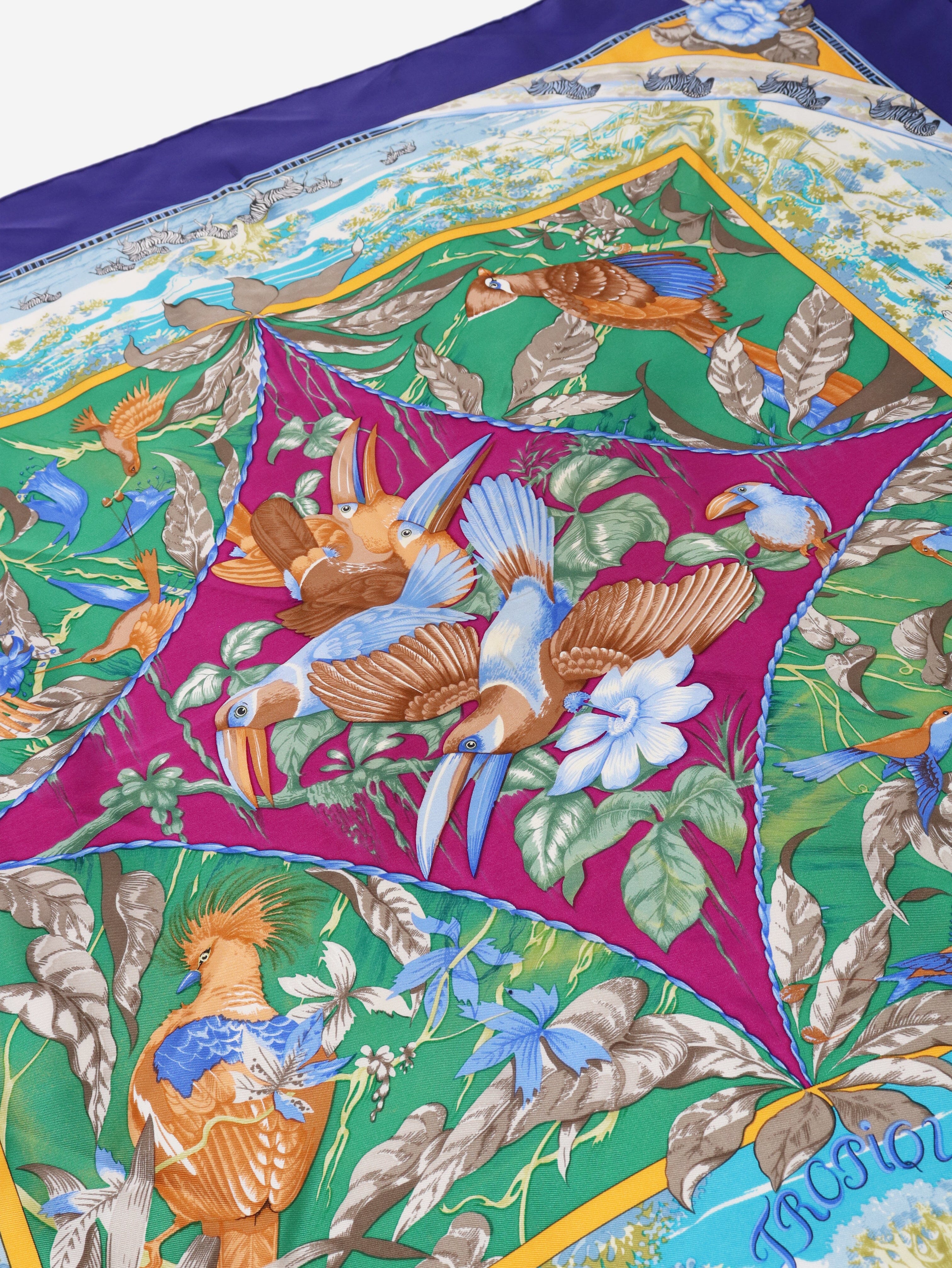 Blue Tropiques silk scarf - Image 3