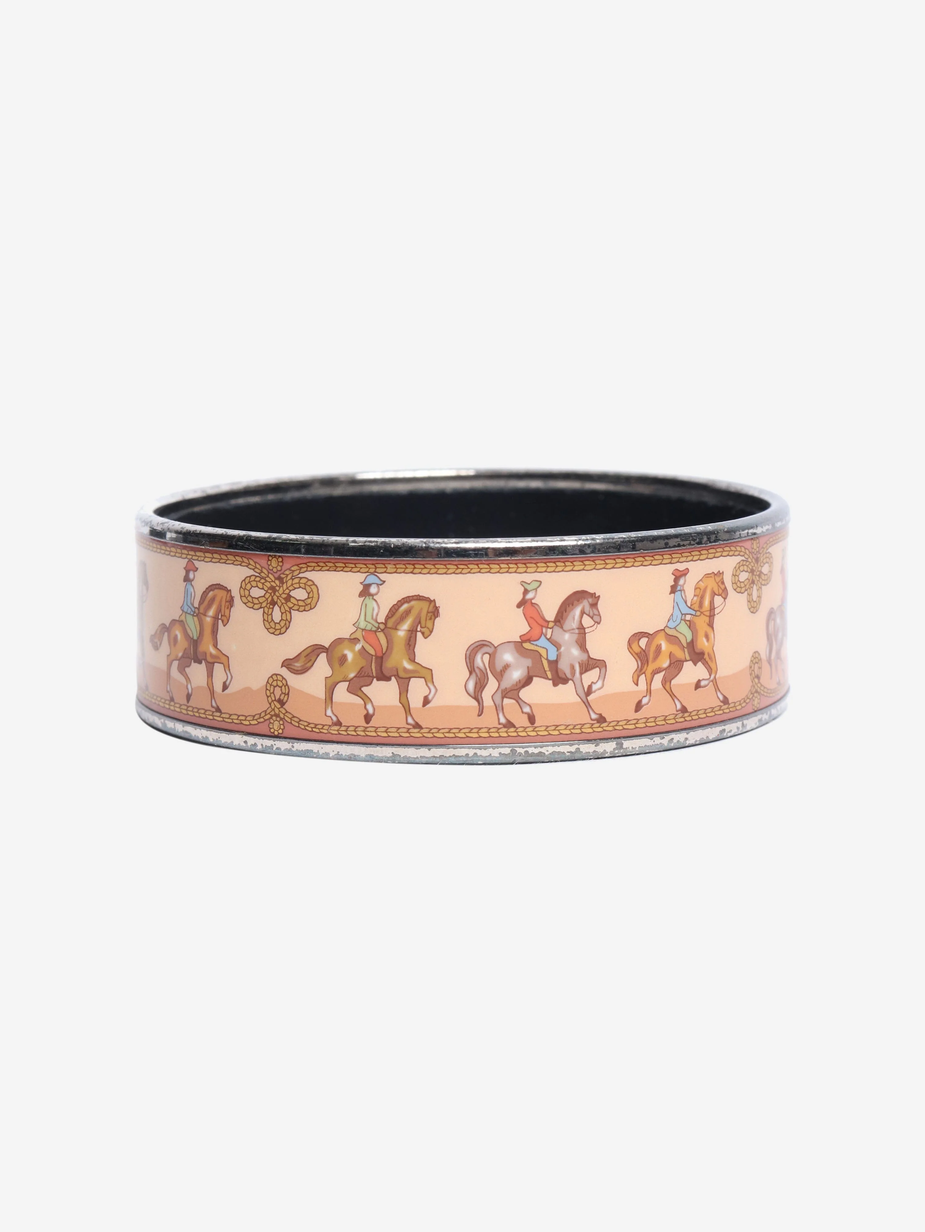 Brown horse motif enamel bangle - Image 3