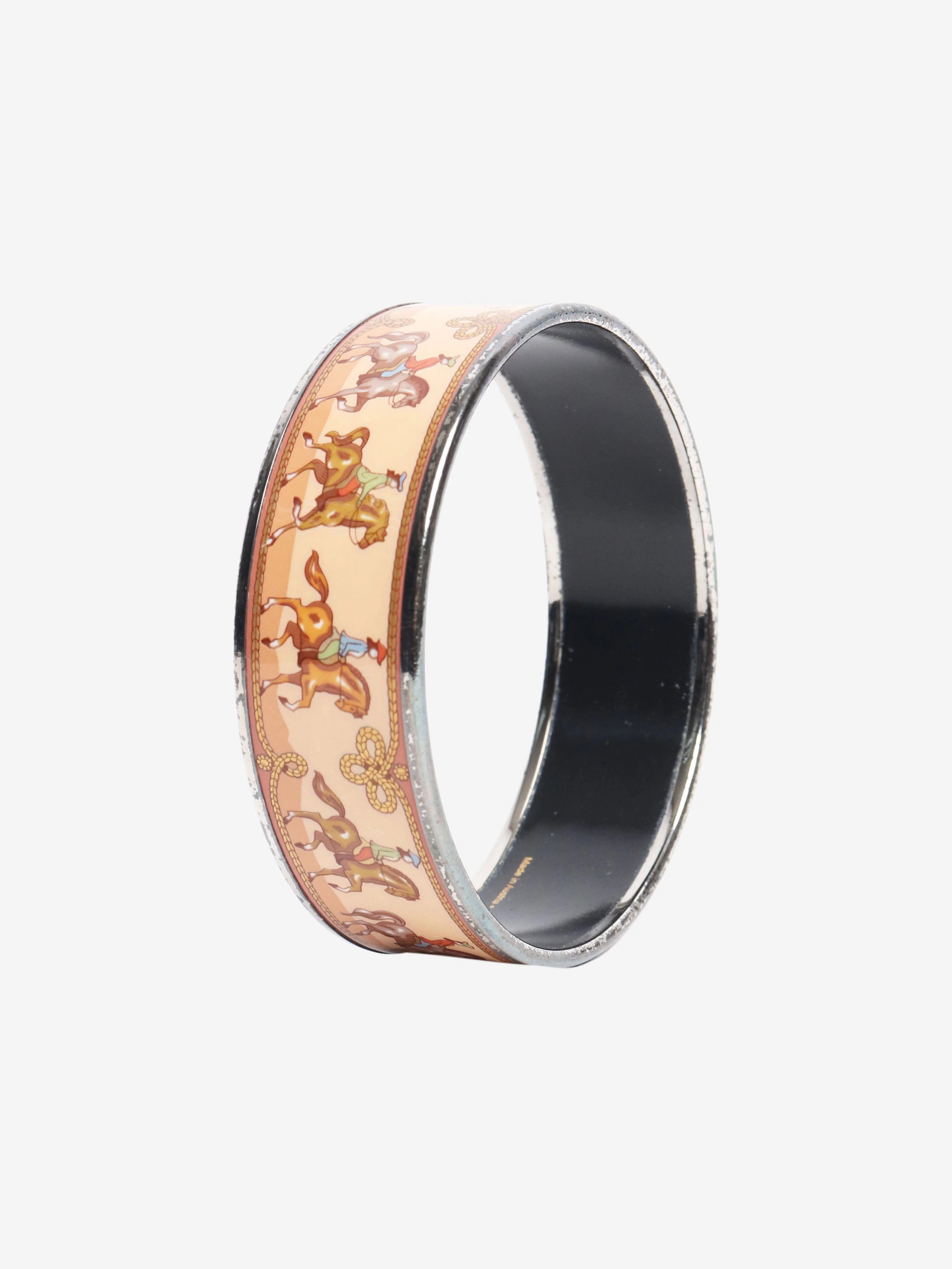 Brown horse motif enamel bangle - Image 4