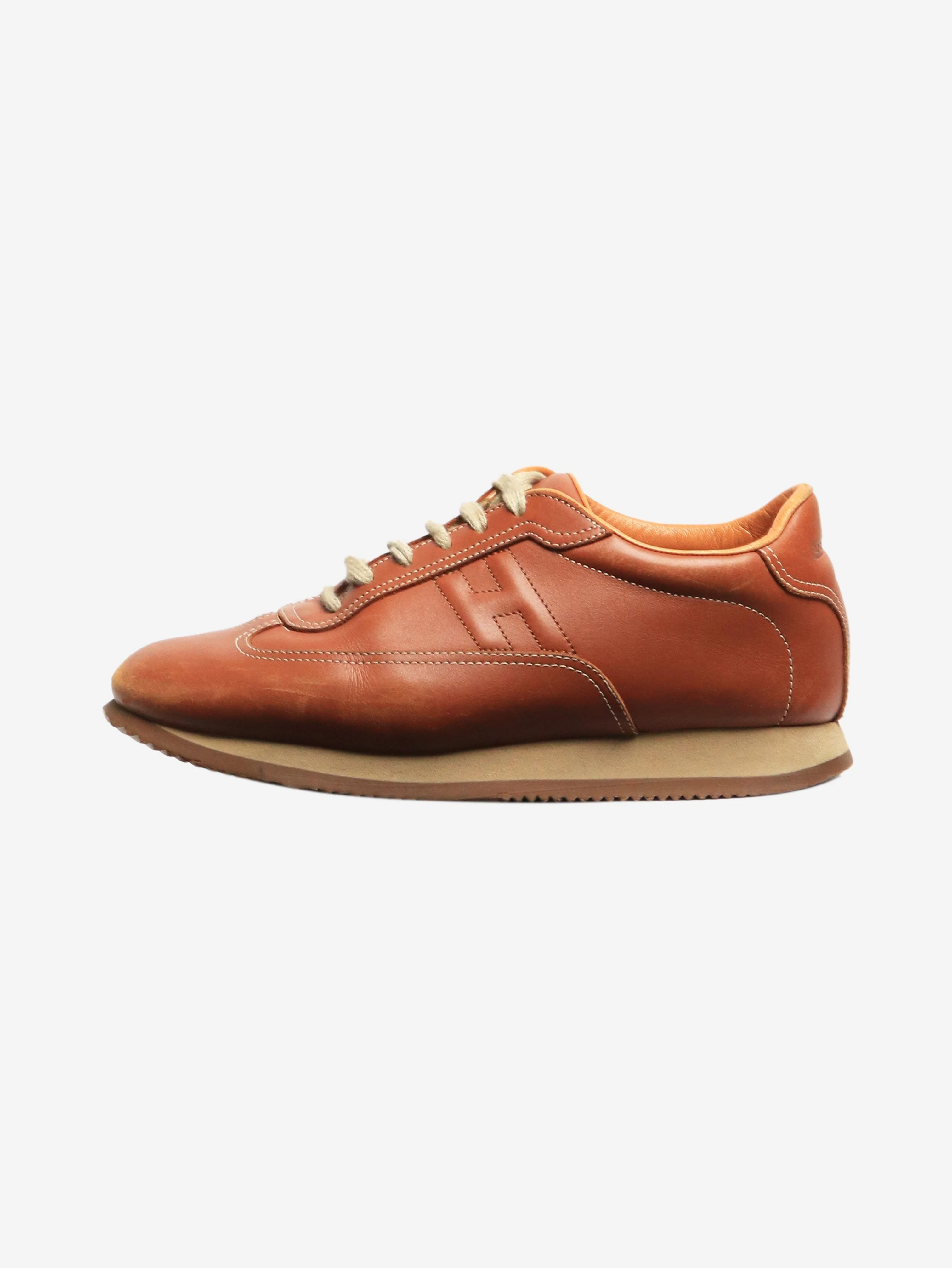 Brown leather trainers - size EU 38.5 (UK 5.5)