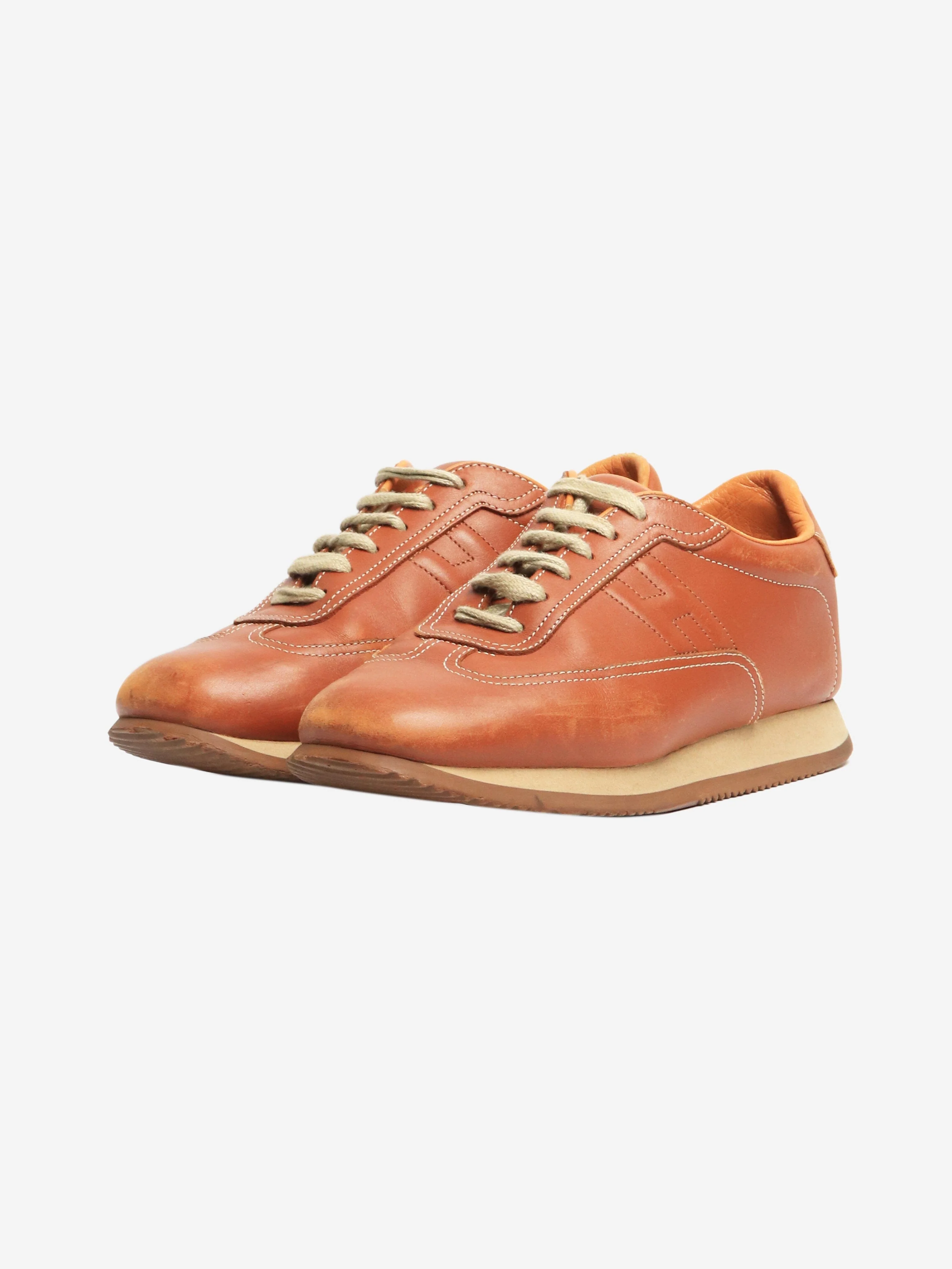 Brown leather trainers - size EU 38.5 (UK 5.5) - Image 2