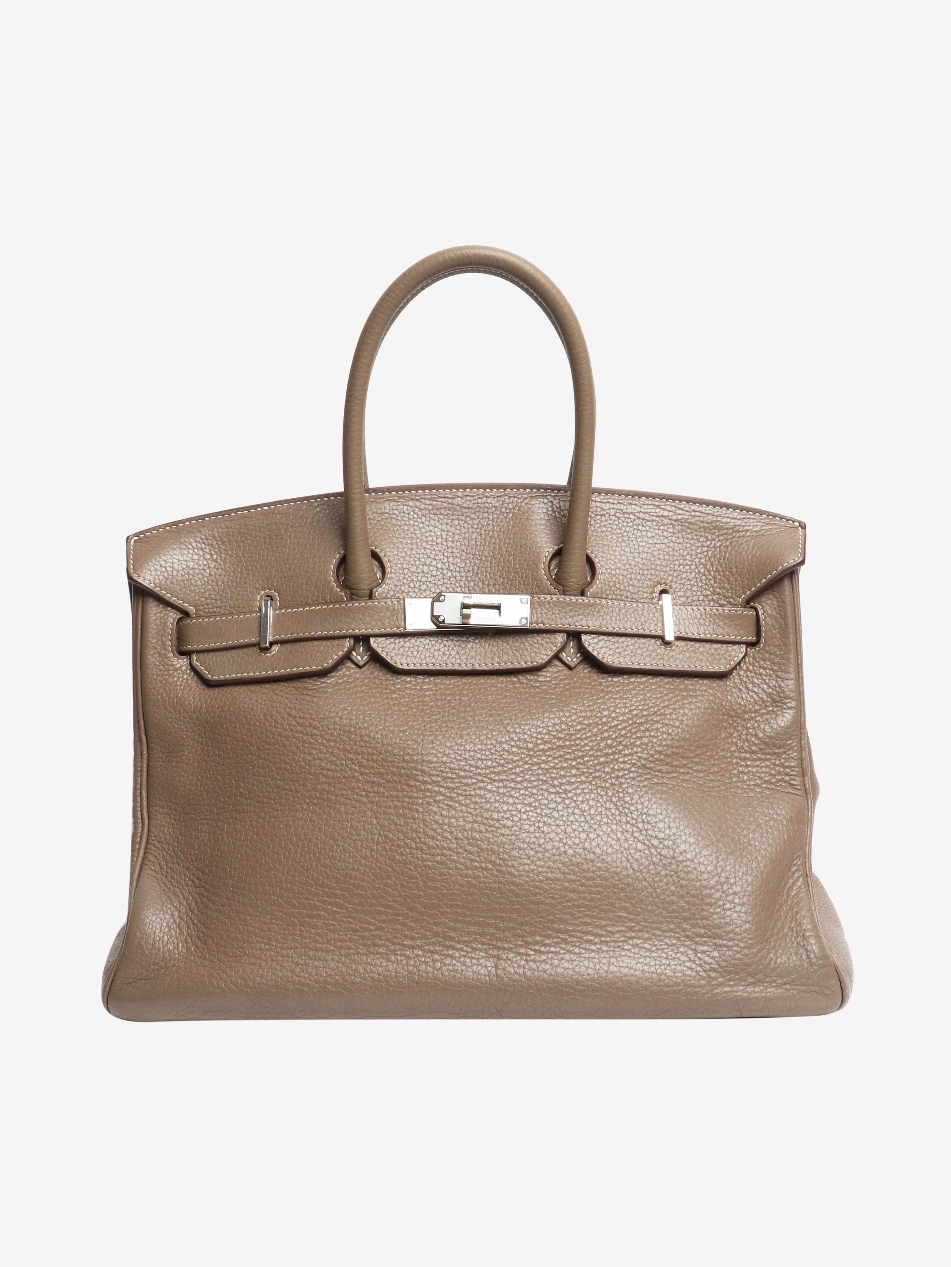 Etoupe 2008 Birkin 35 bag in Clemence leather