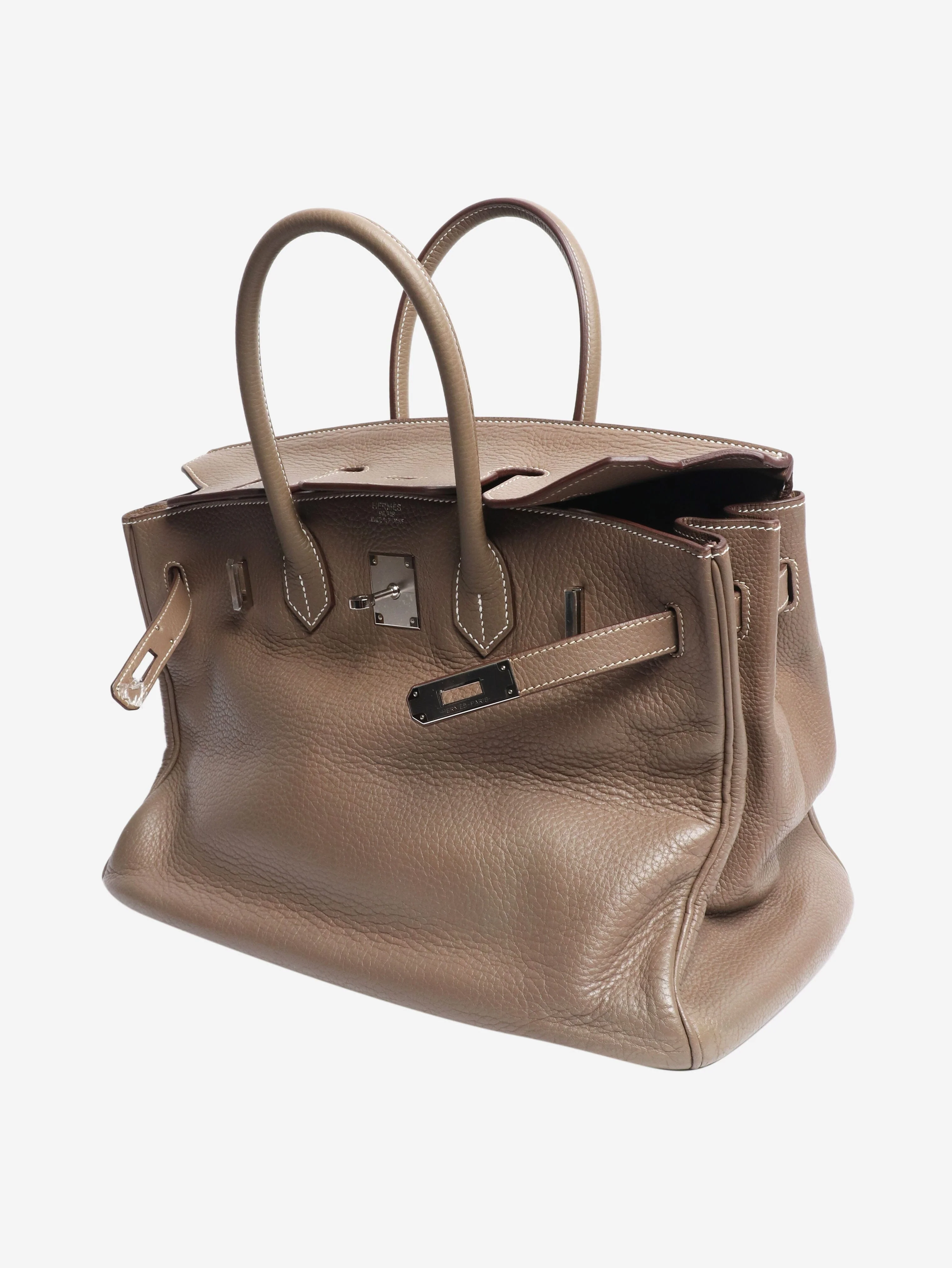 Etoupe 2008 Birkin 35 bag in Clemence leather - Image 7