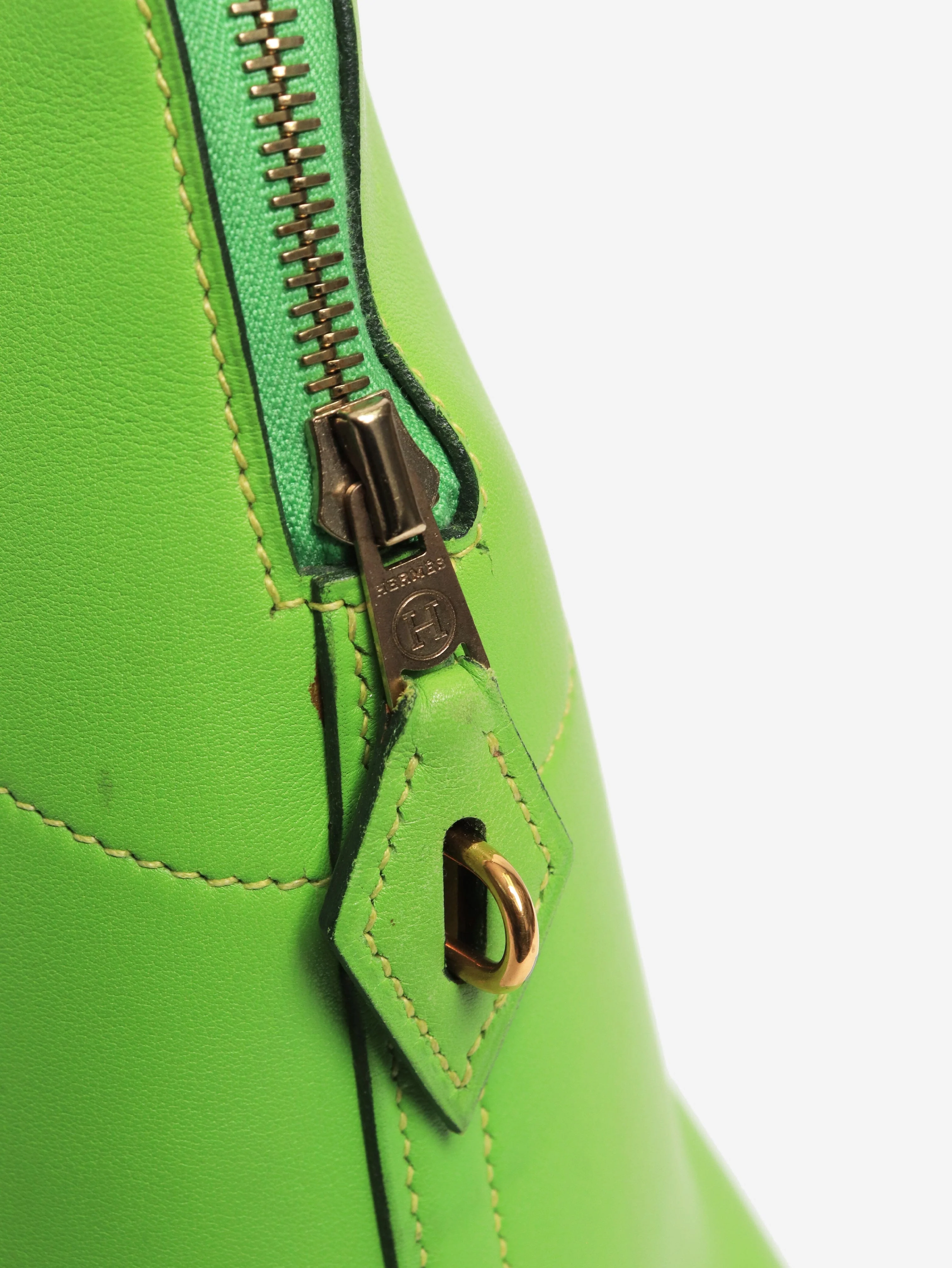 Green vintage 1998 Bolide 35 2way bag in Box Calf leather - Image 5