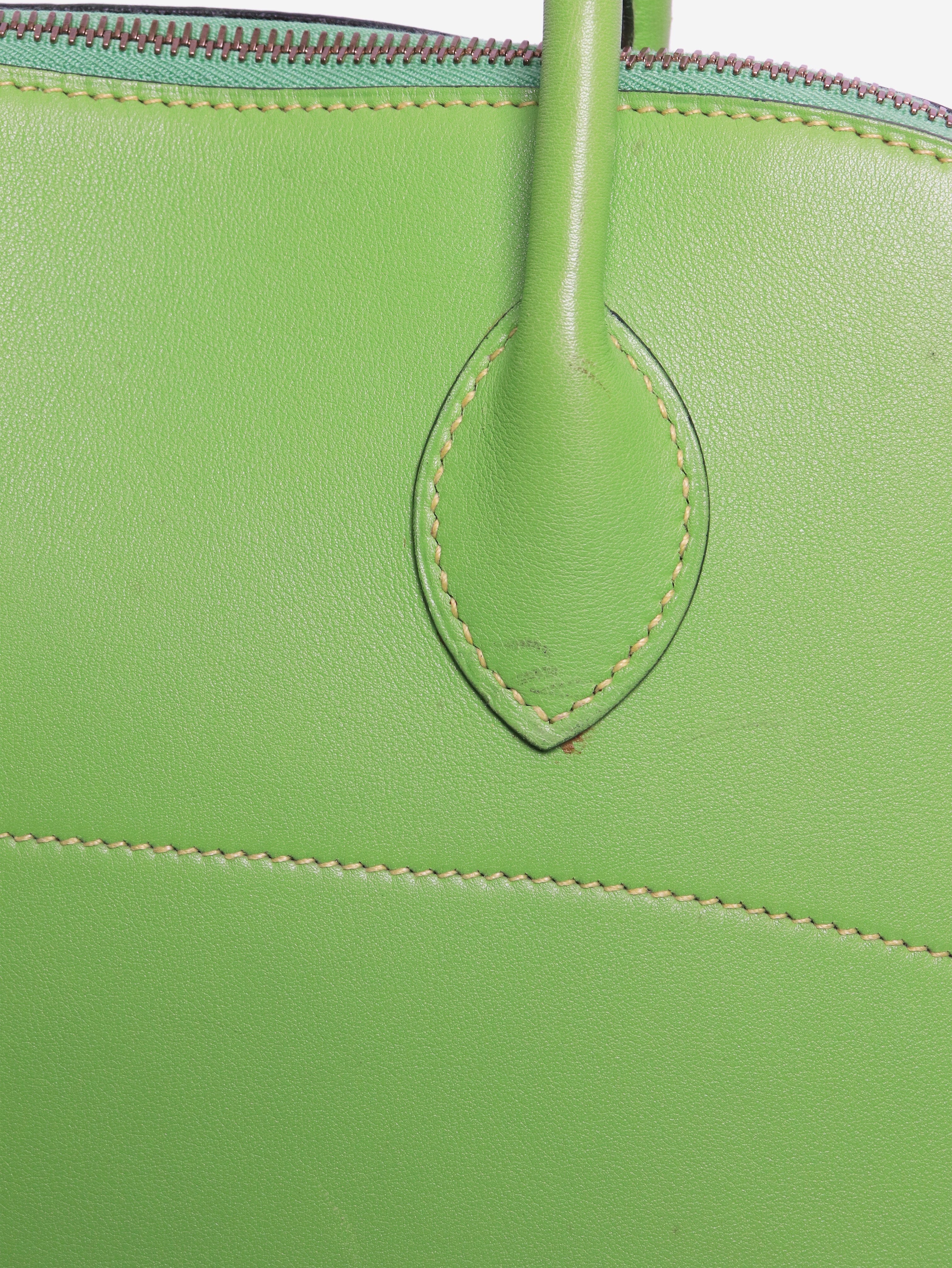 Green vintage 1998 Bolide 35 2way bag in Box Calf leather - Image 8