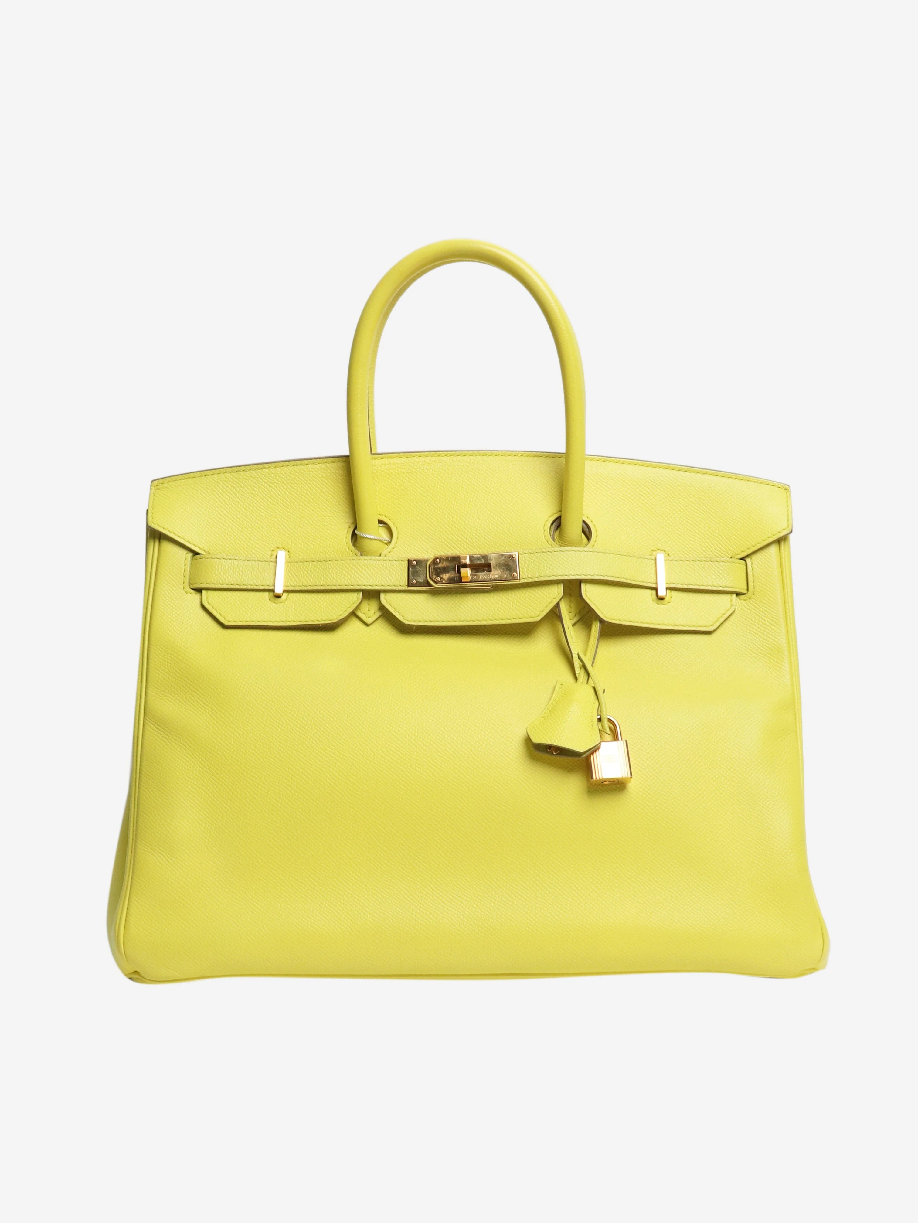 Lime Birkin 35 bag in Epsom leather