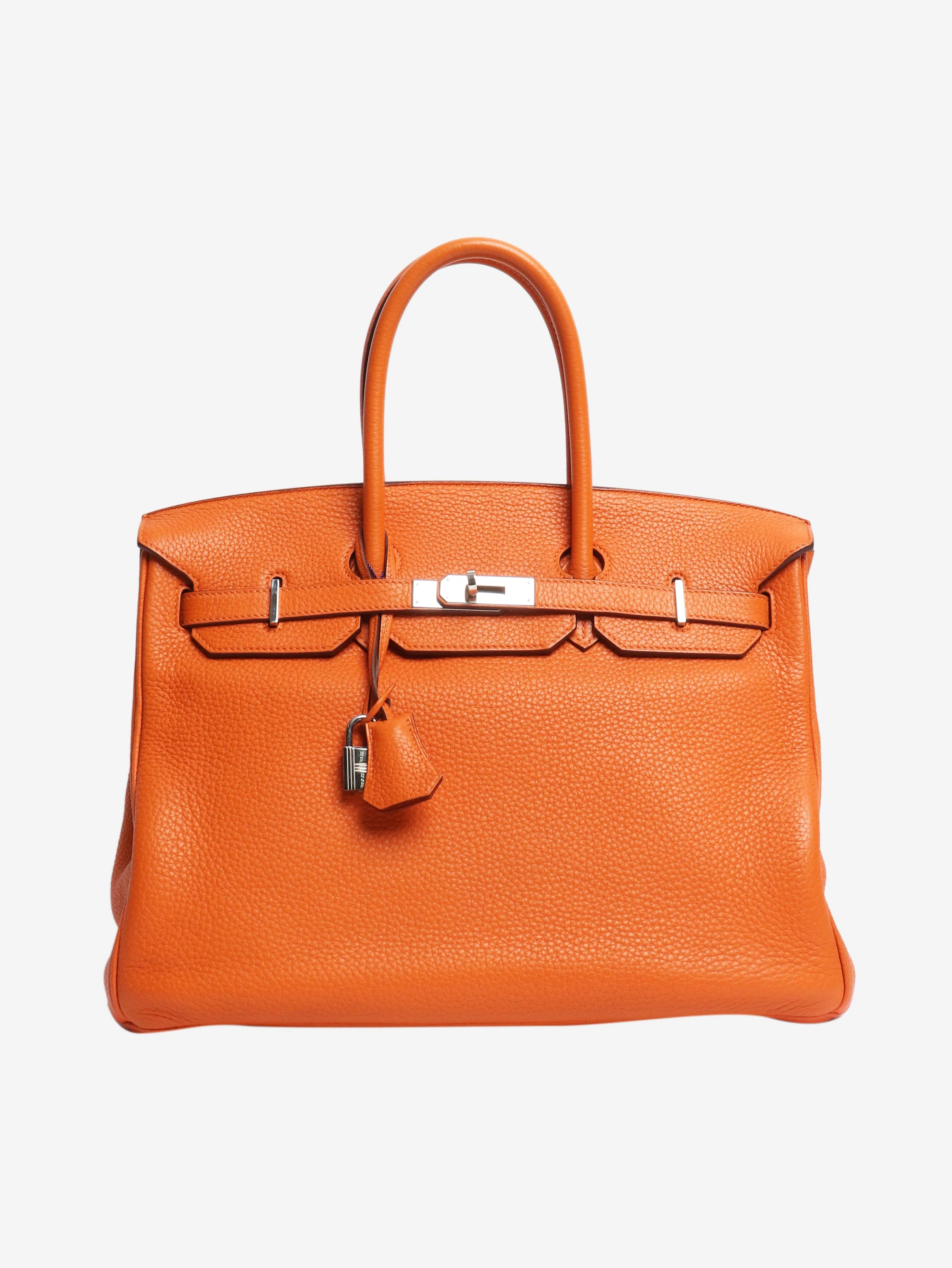 Orange 2010 Birkin 35 bag in Clemence leather