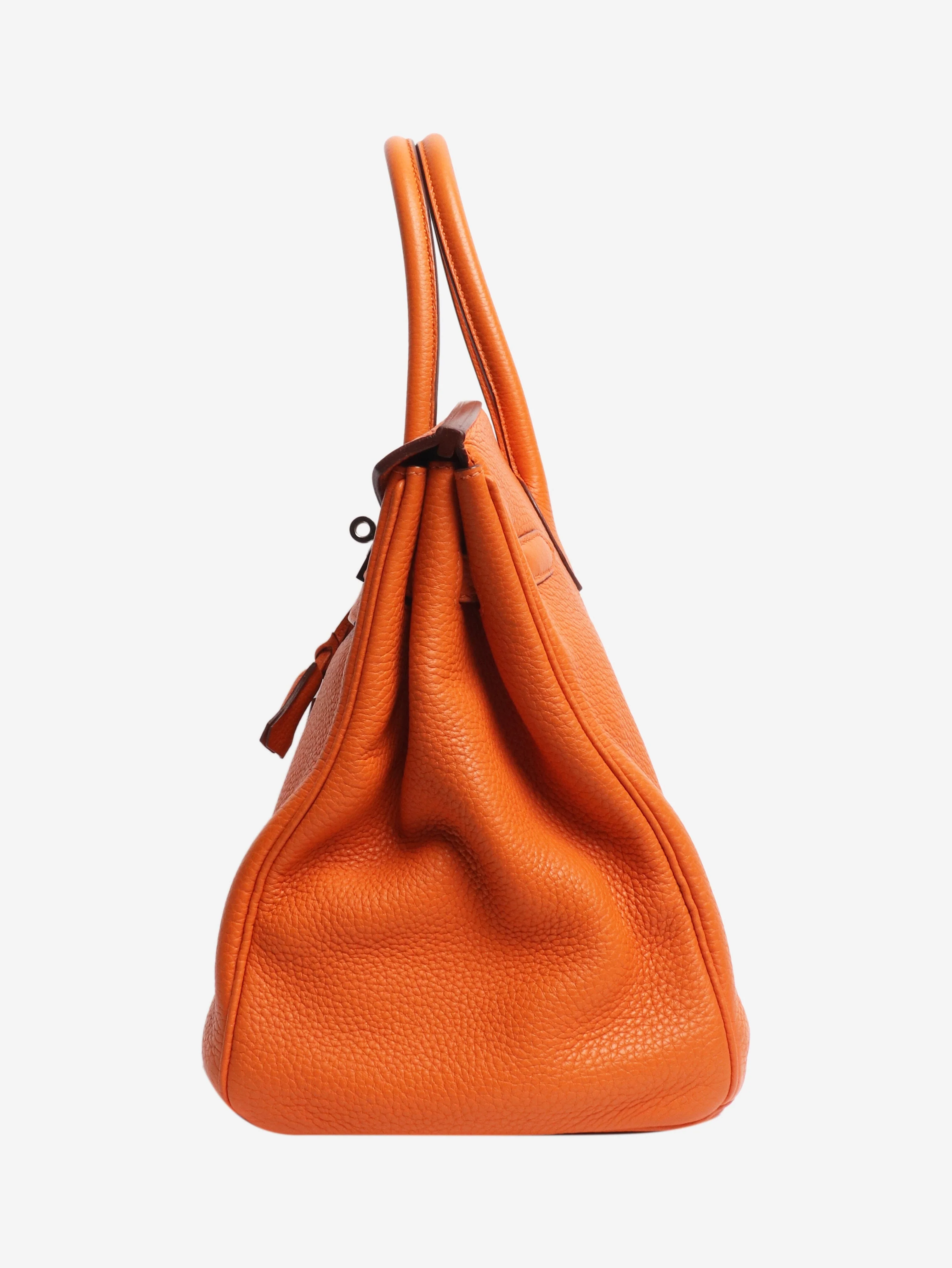 Orange 2010 Birkin 35 bag in Clemence leather - Image 2