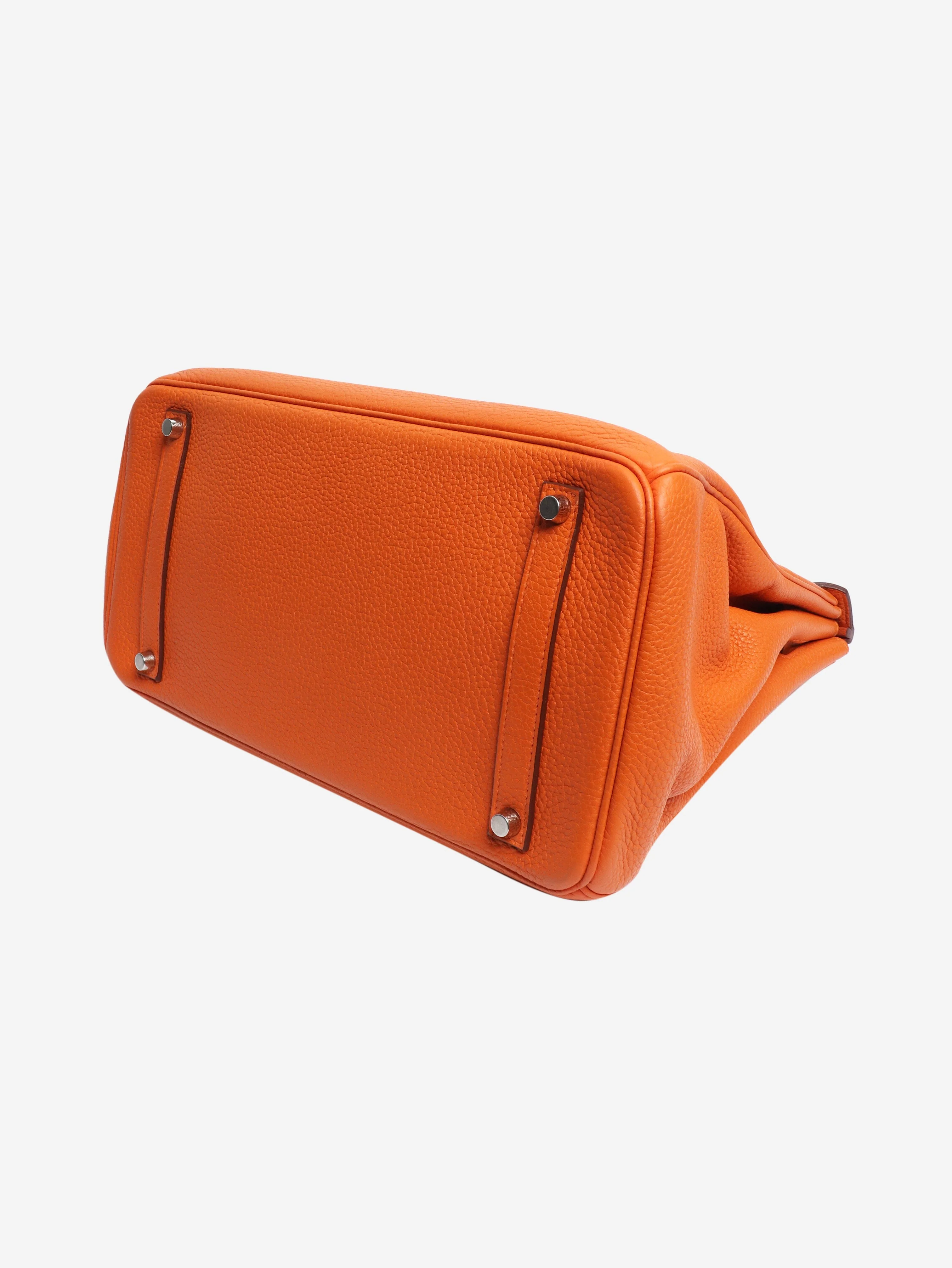 Orange 2010 Birkin 35 bag in Clemence leather - Image 4