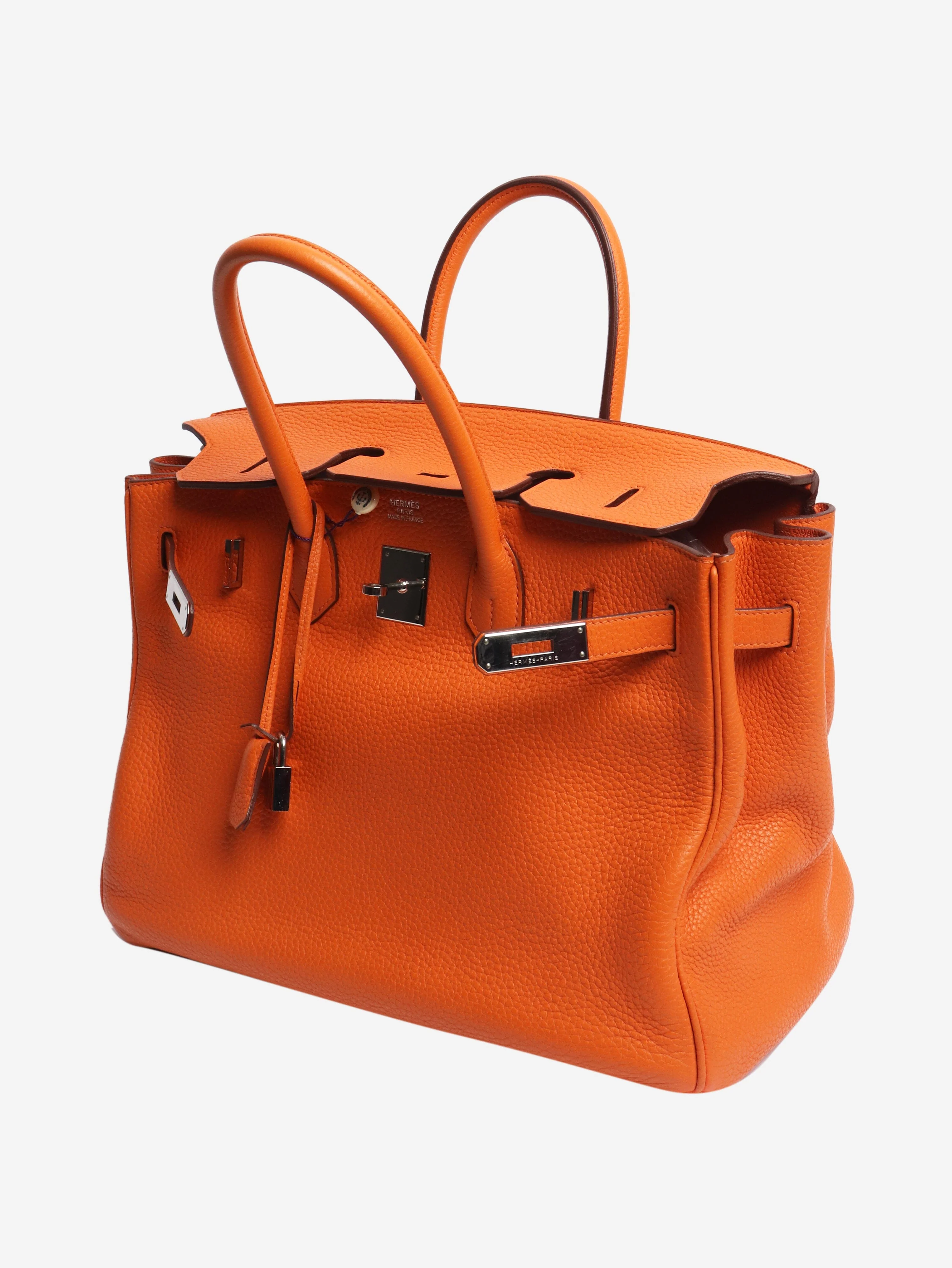 Orange 2010 Birkin 35 bag in Clemence leather - Image 7