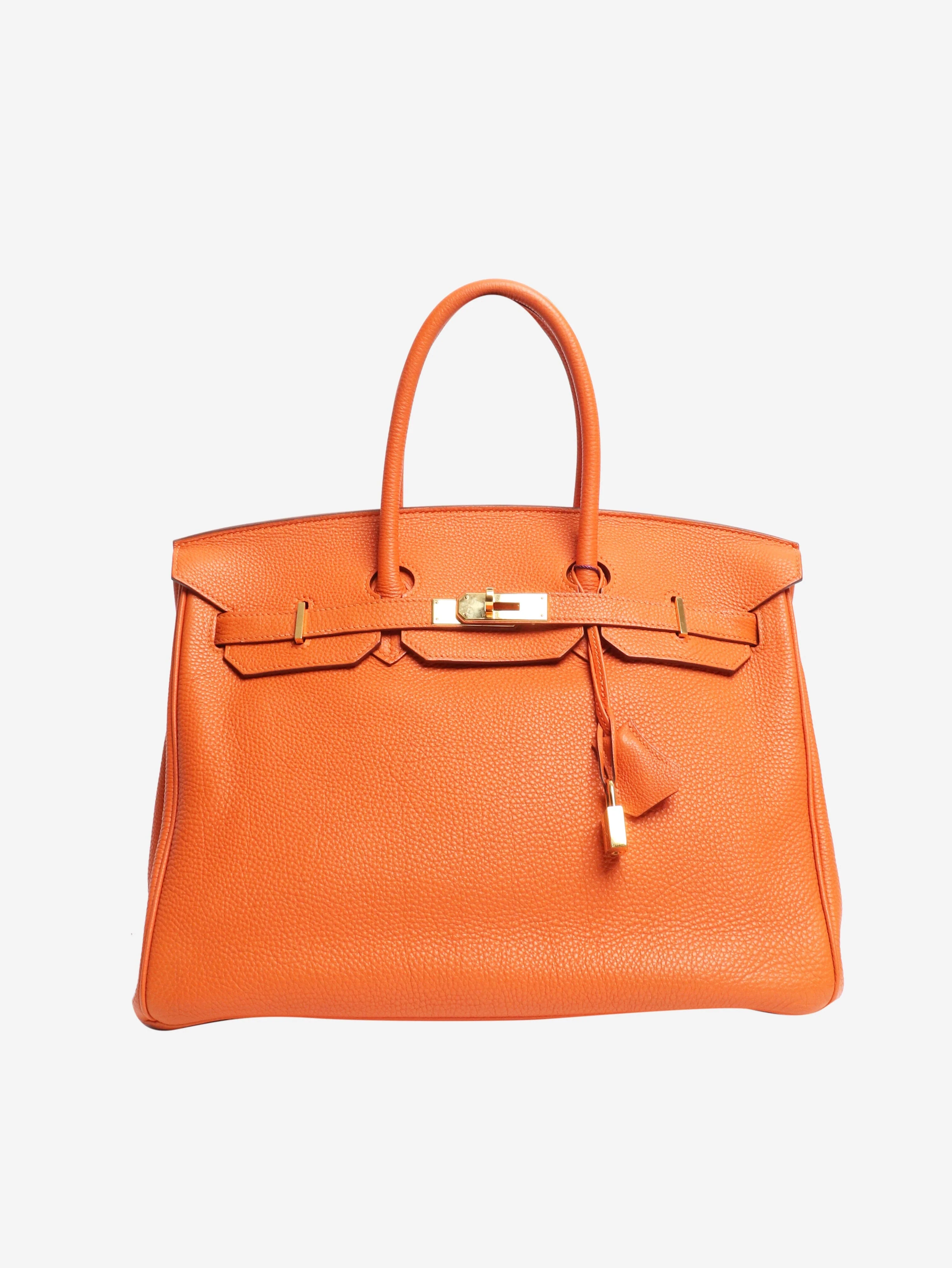 Orange 2010 Birkin 35 bag in Clemence leather