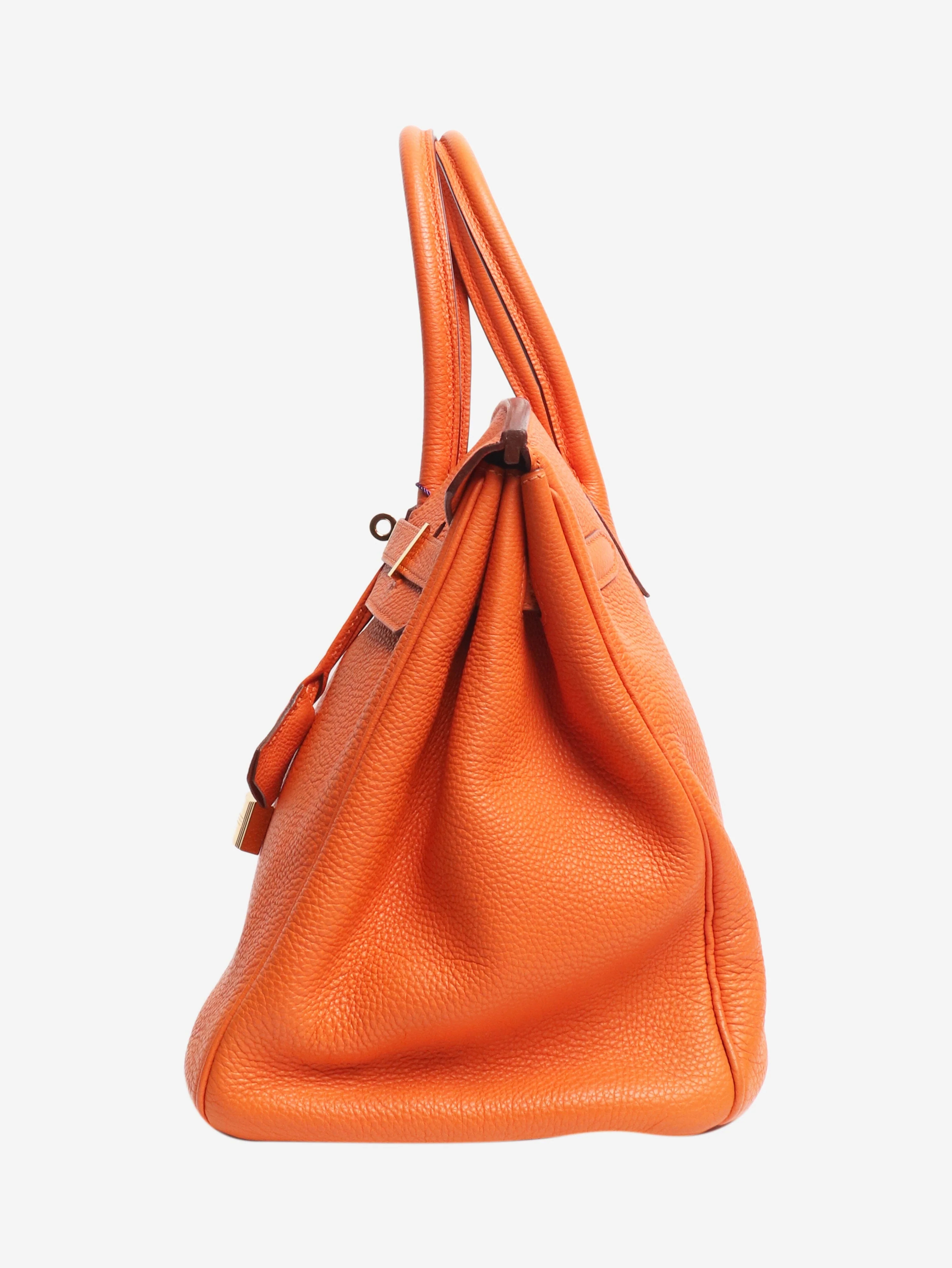 Orange 2010 Birkin 35 bag in Clemence leather - Image 4