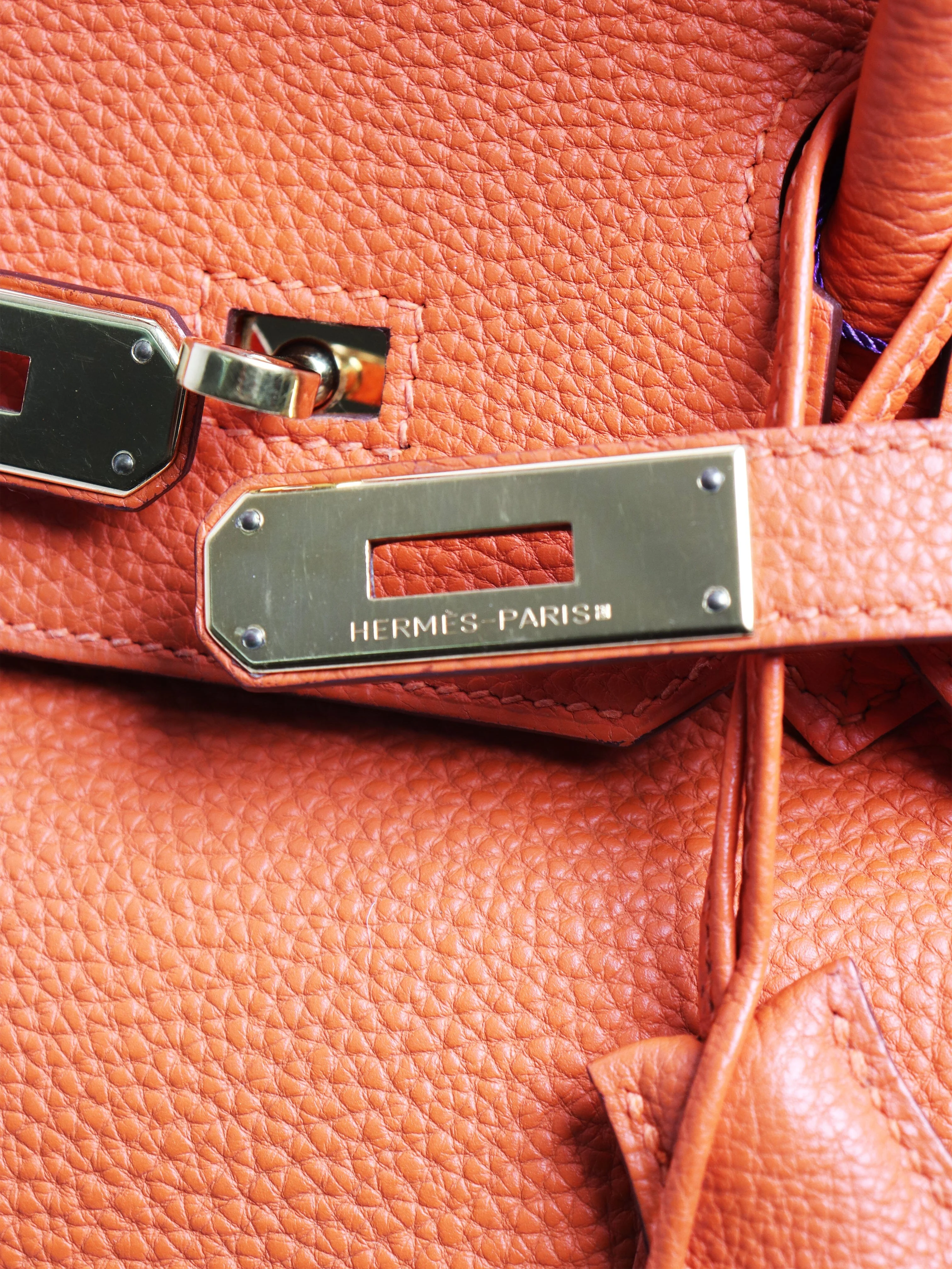 Orange 2010 Birkin 35 bag in Clemence leather - Image 5