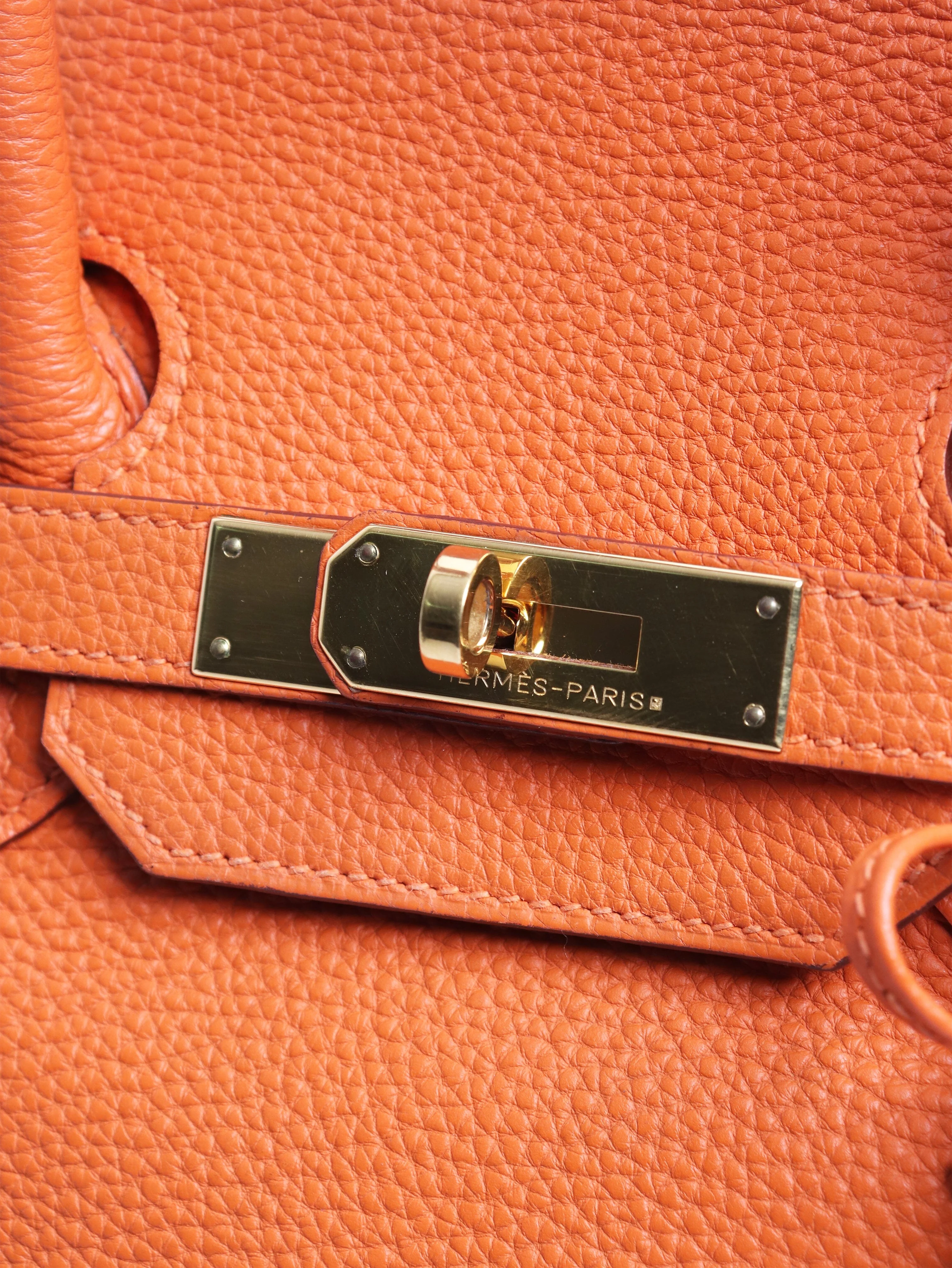 Orange 2010 Birkin 35 bag in Clemence leather - Image 7