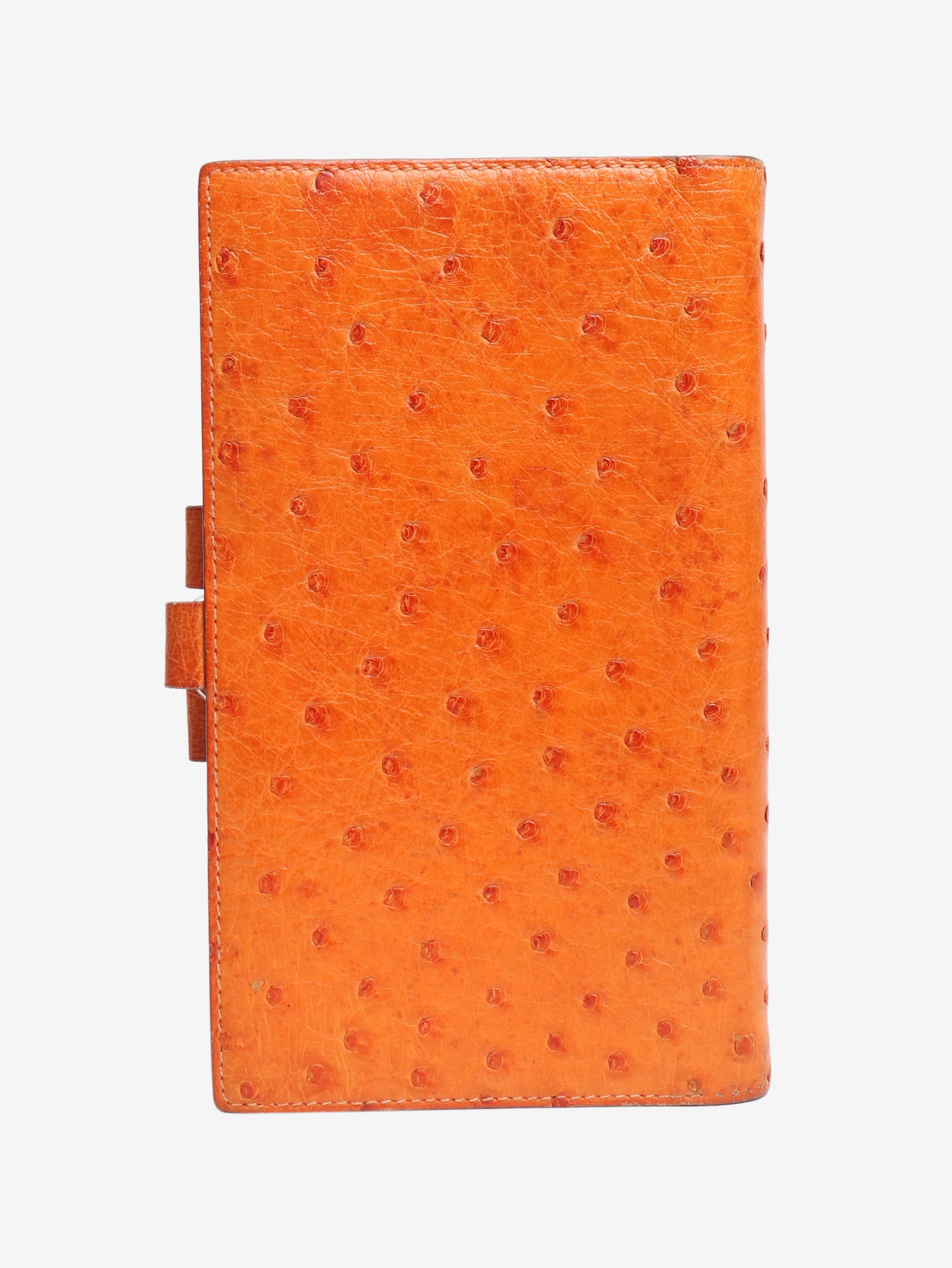 Orange Ostrich leather document holder - Image 2