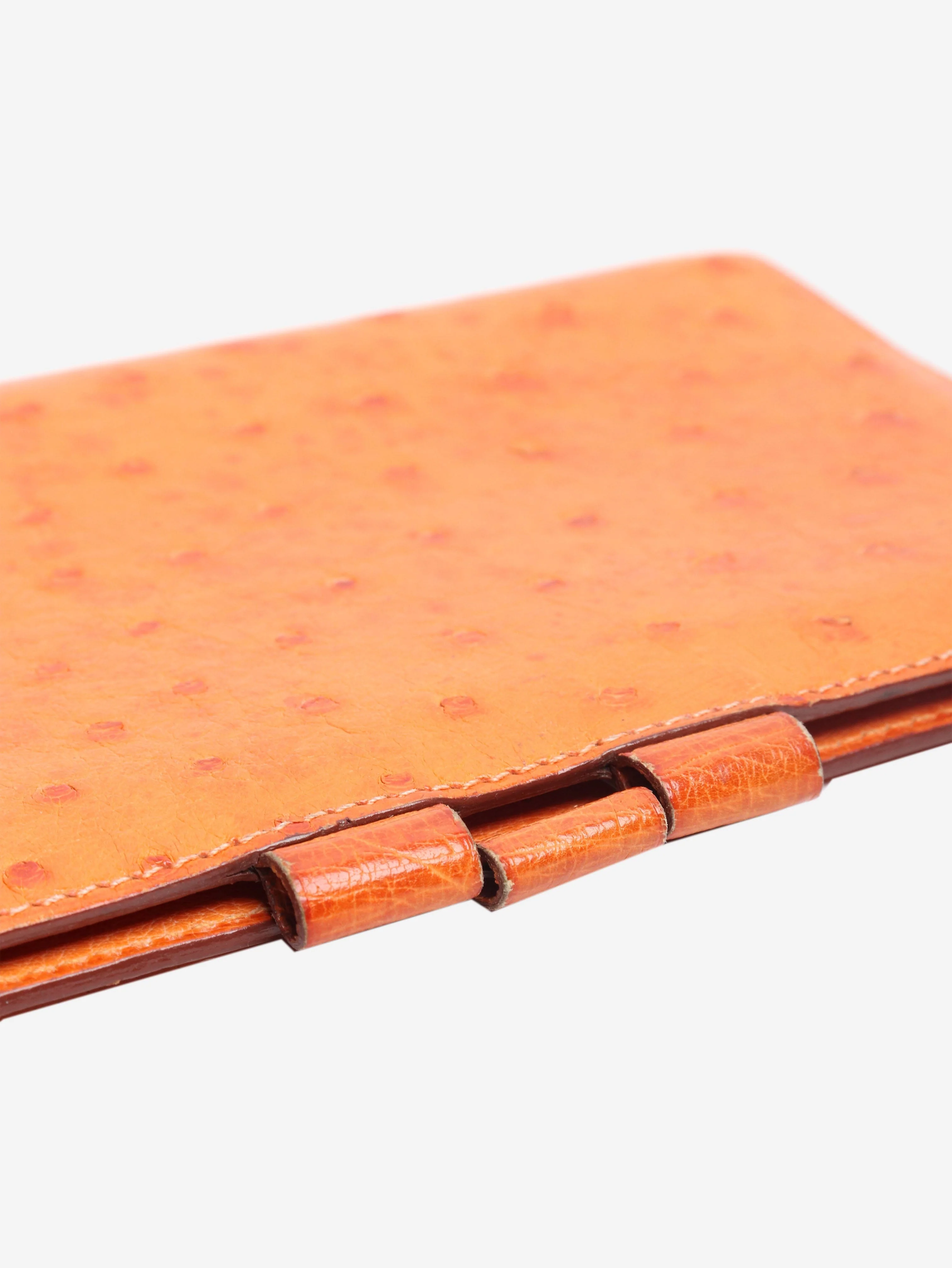 Orange Ostrich leather document holder - Image 3