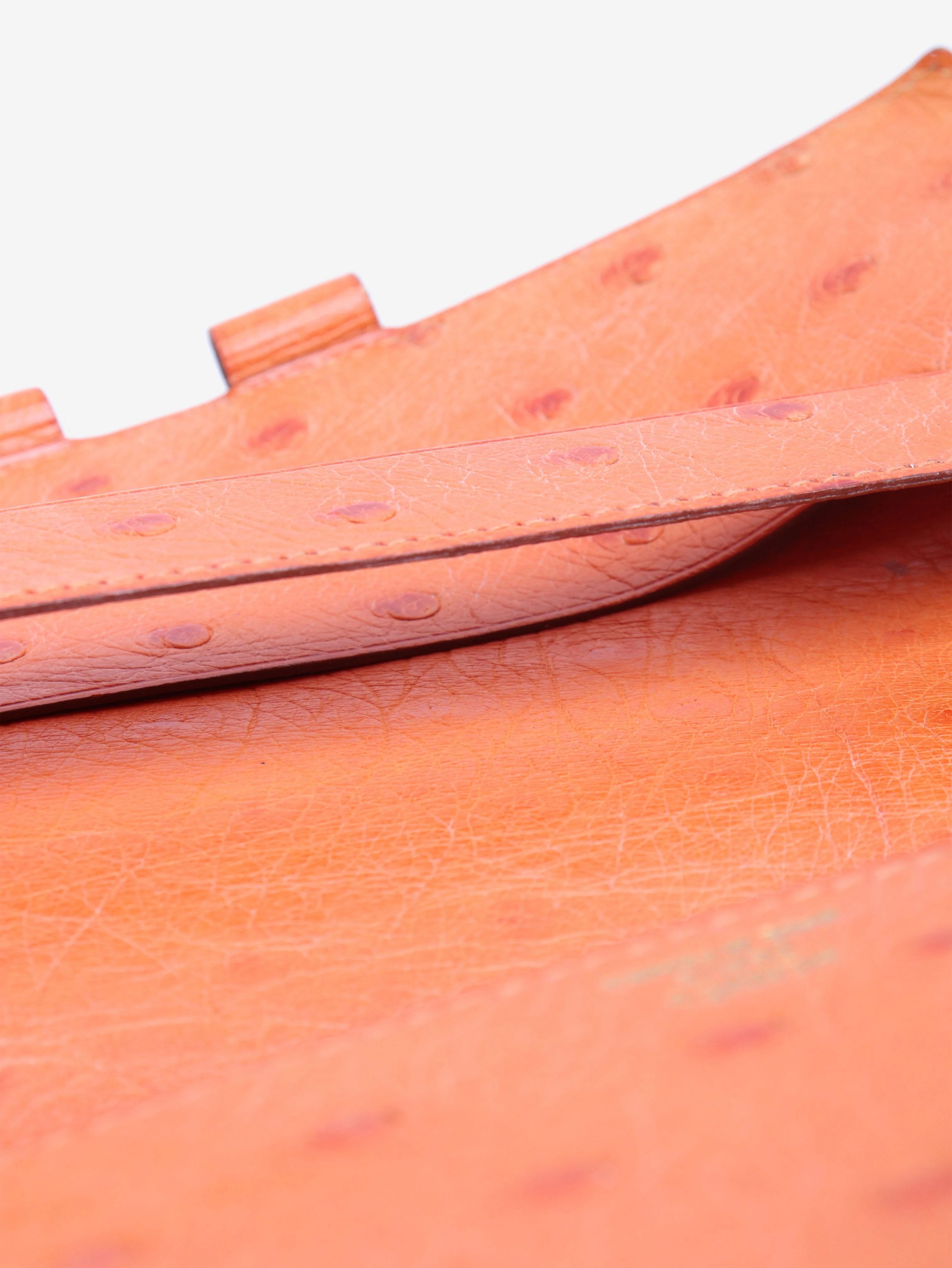 Orange Ostrich leather document holder - Image 5