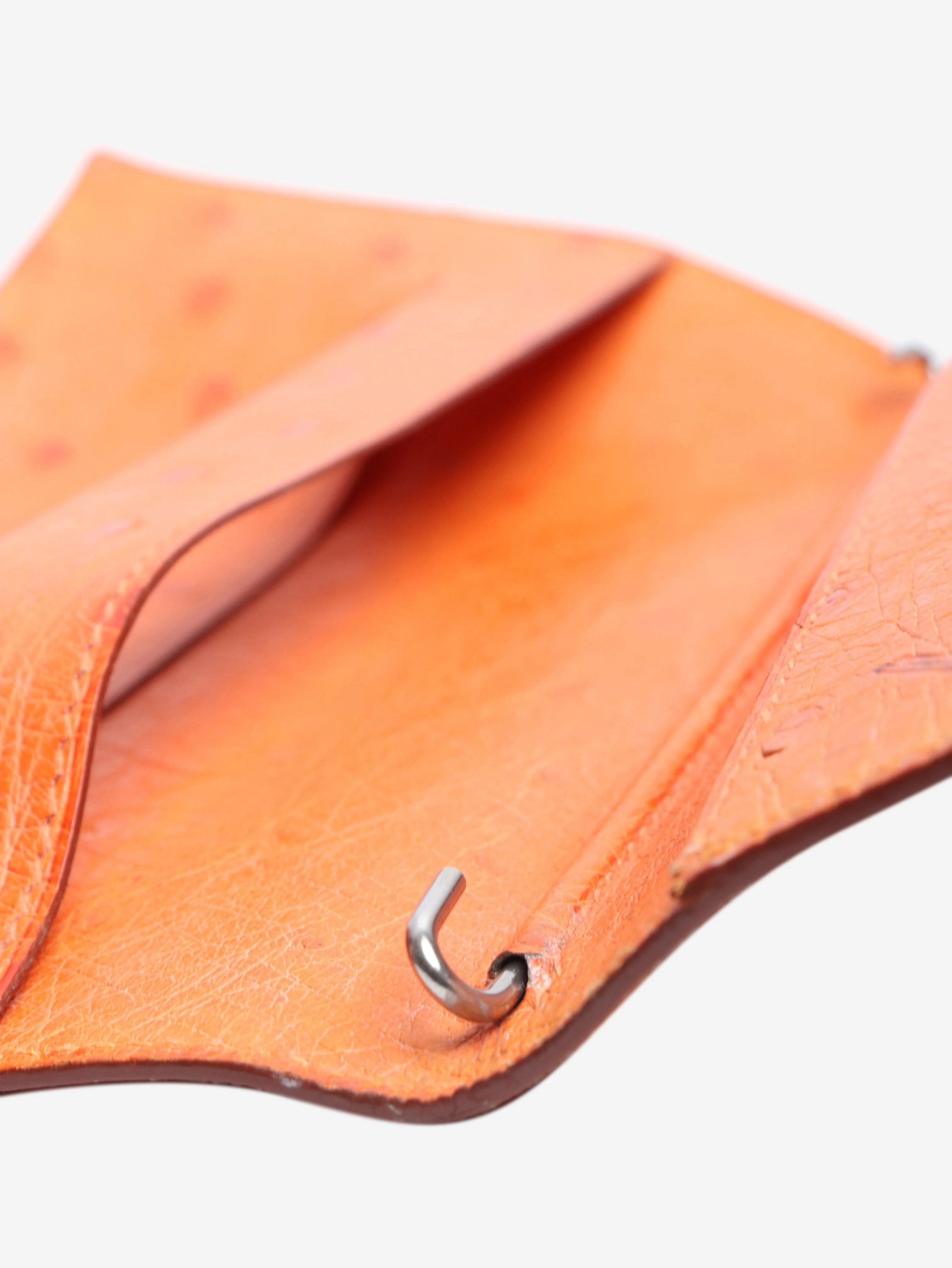 Orange Ostrich leather document holder - Image 6
