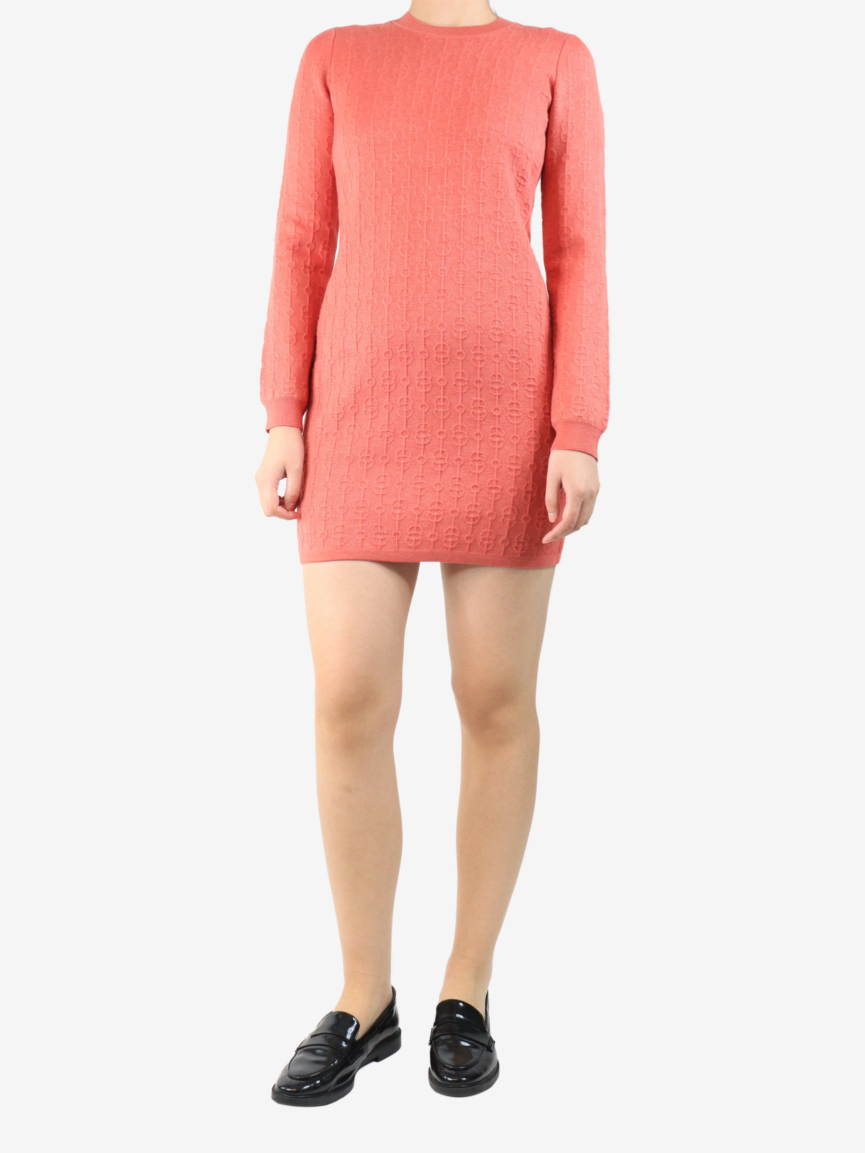 Pink cashmere and silk-blend knit dress - size UK 12 - Image 3