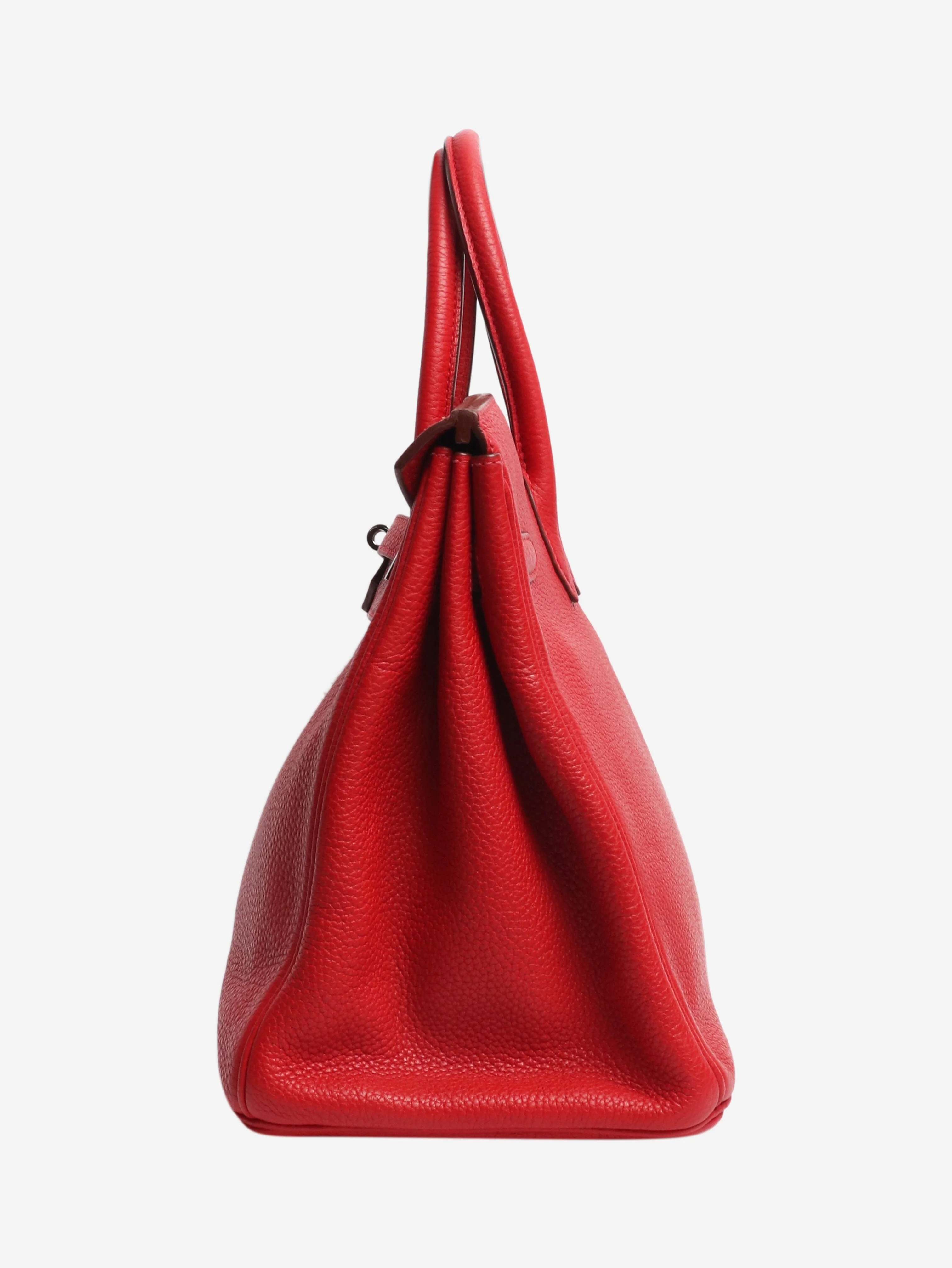 Red 2012 Birkin 35 bag in Clemence leather - Image 2