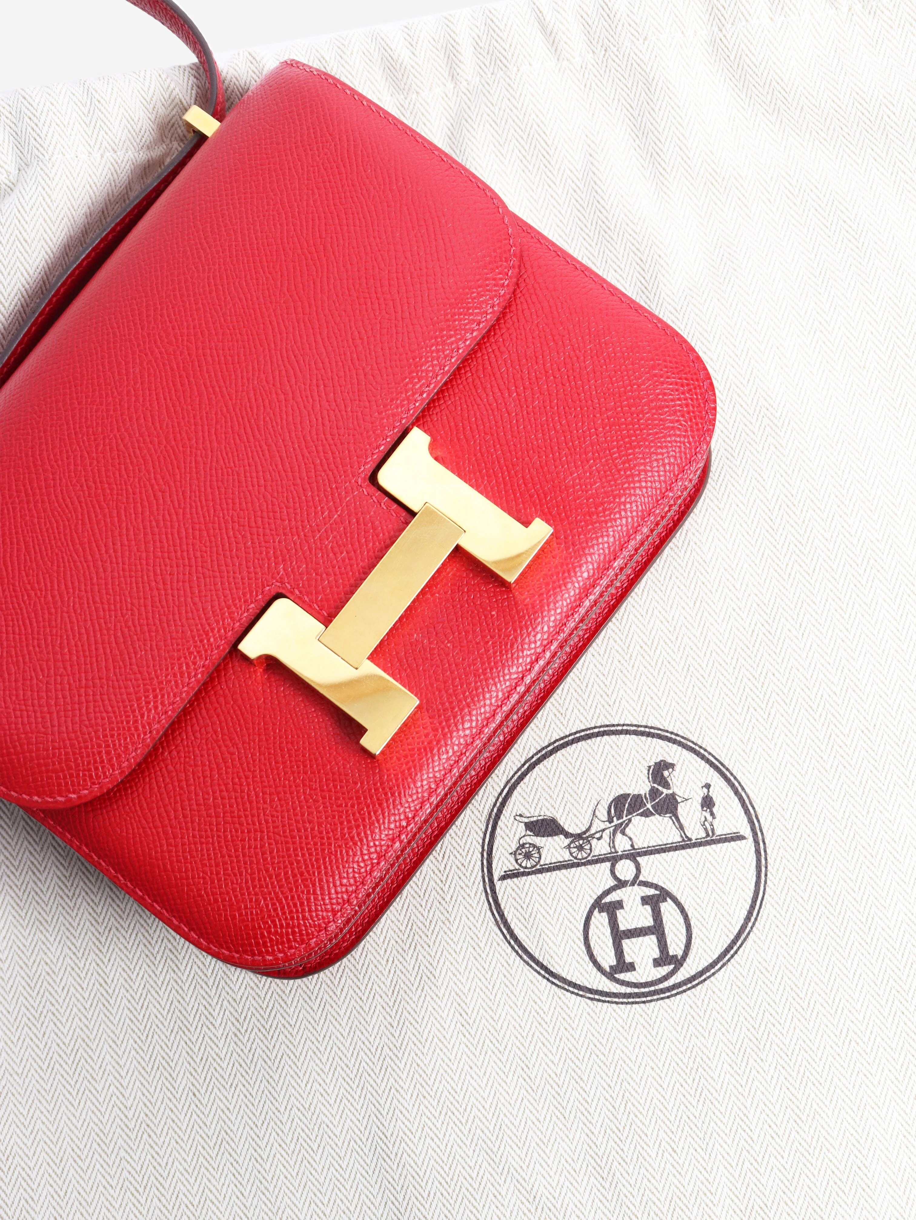 Red Constance 18 bag in Epsom leather - Image 7