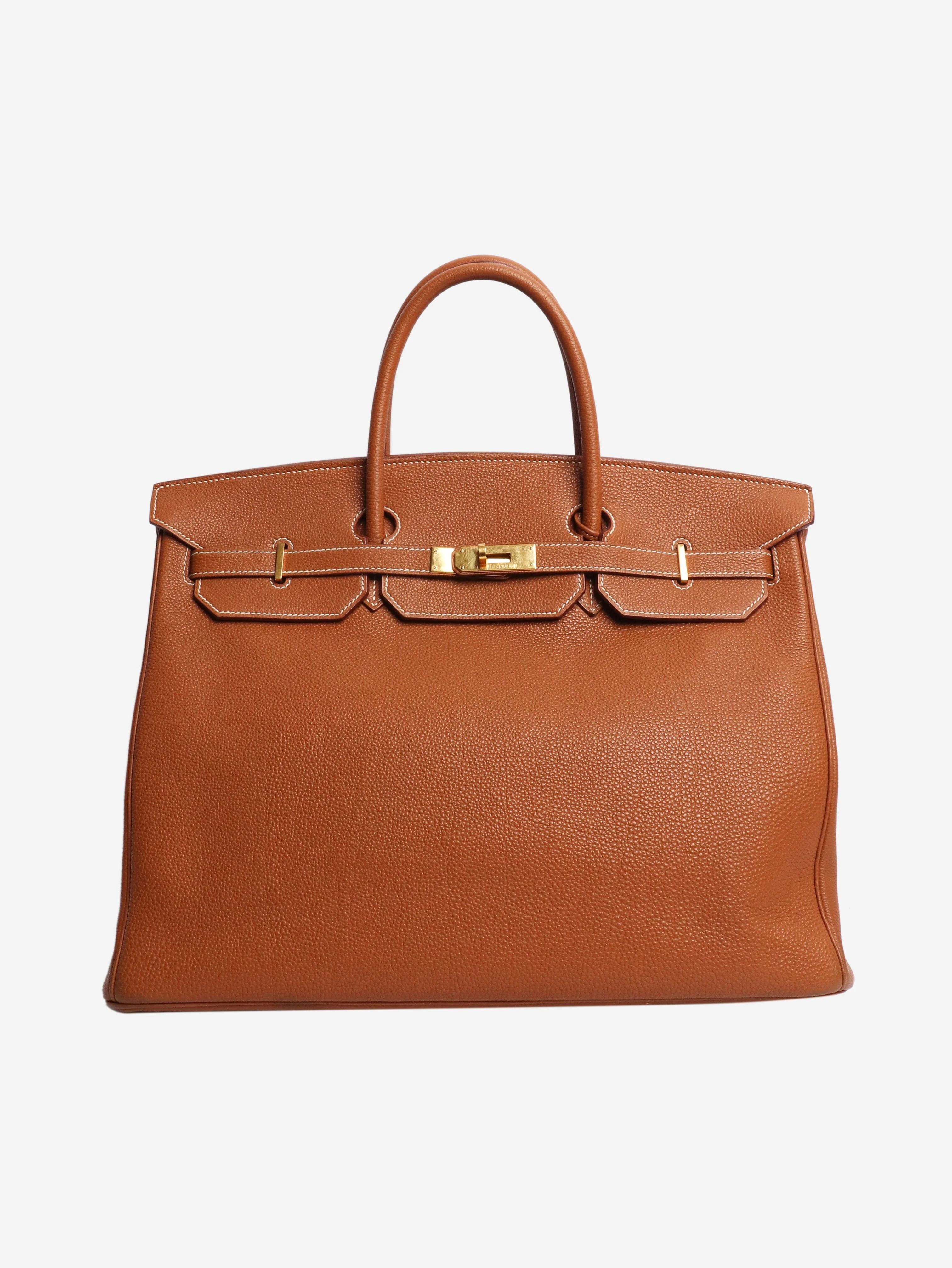 Tan vintage 2001 Birkin 40 bag in Clemence leather